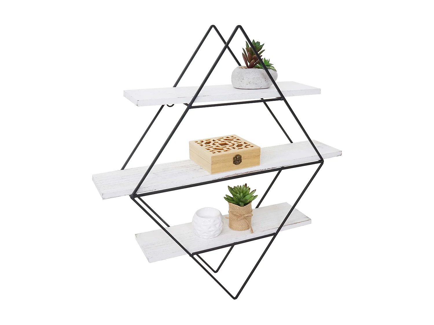 Étagère murale MCW-A80,  shabby blanc