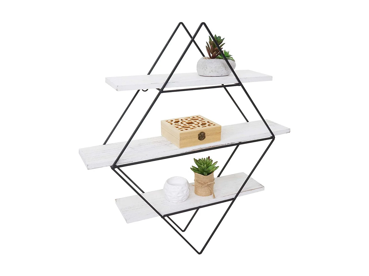 Étagère murale MCW-A80,  shabby blanc