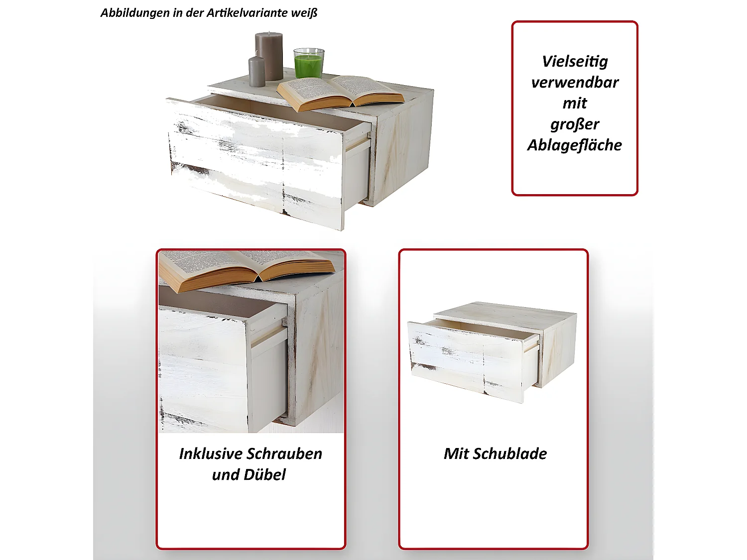 Étagère murale MCW-C55,  brun foncé