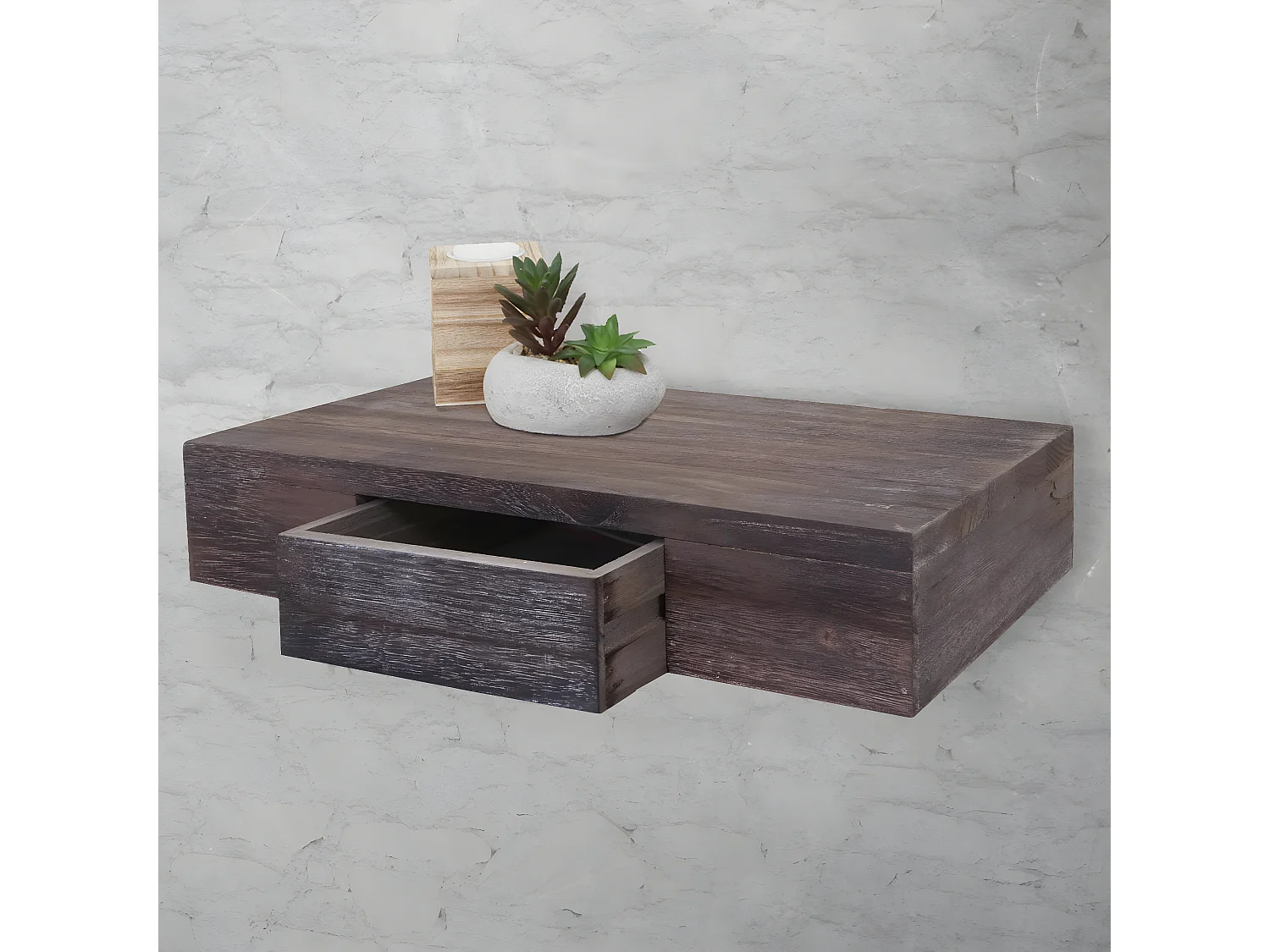 Étagère murale Cher,  brun shabby