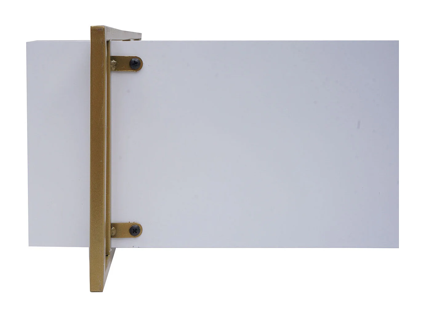 Scaffale mensola portaoggetti pensile 3 ripiani MCW-K78 60x60x18cm ferro verniciato gold legno bianco