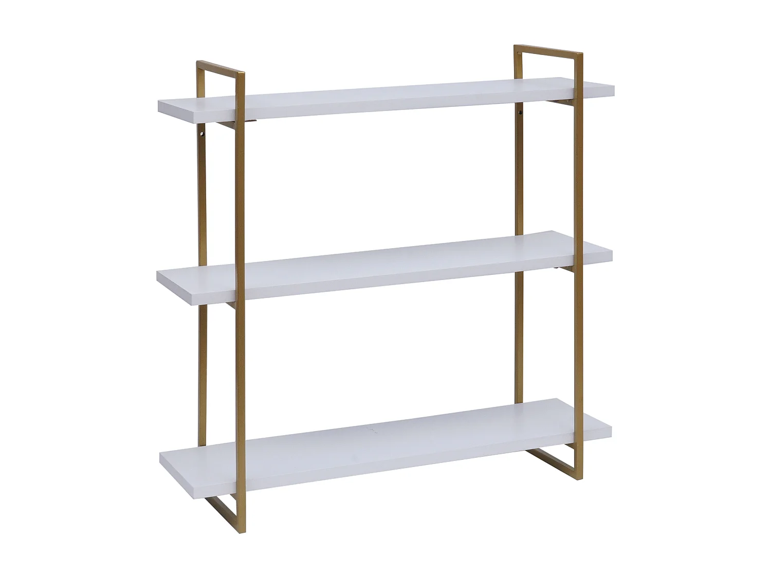 Étagère murale MCW-K78,  blanc, métal doré