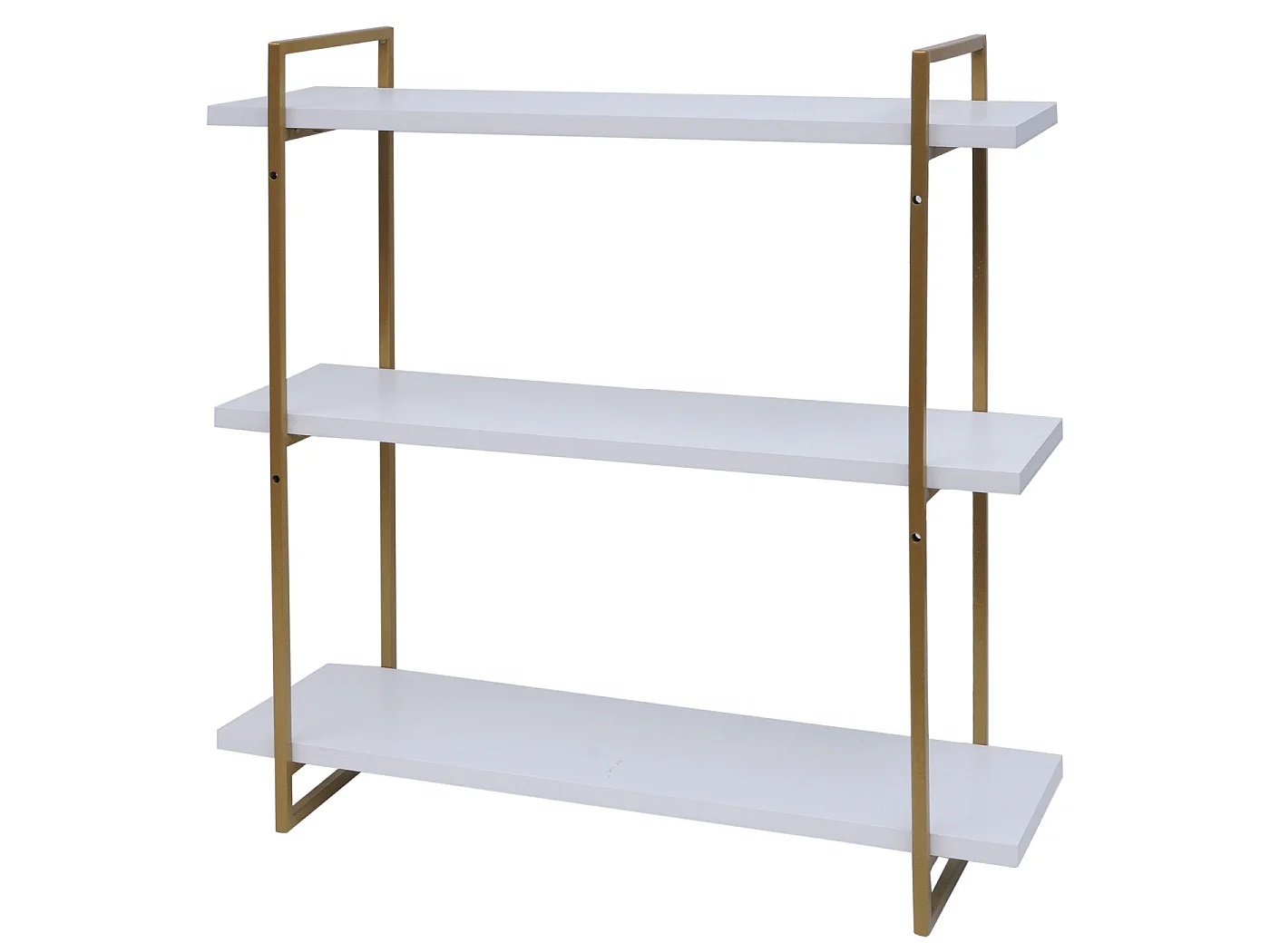 Étagère murale MCW-K78,  blanc, métal doré