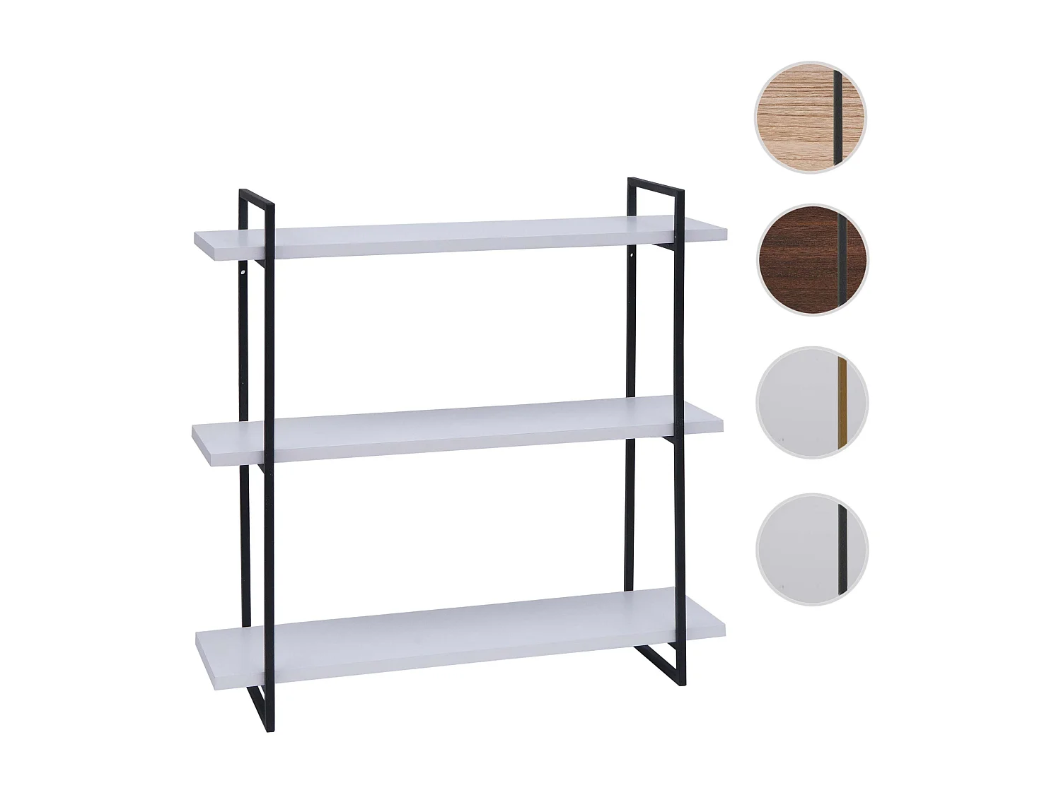 Étagère murale MCW-K78,  blanc, métal noir