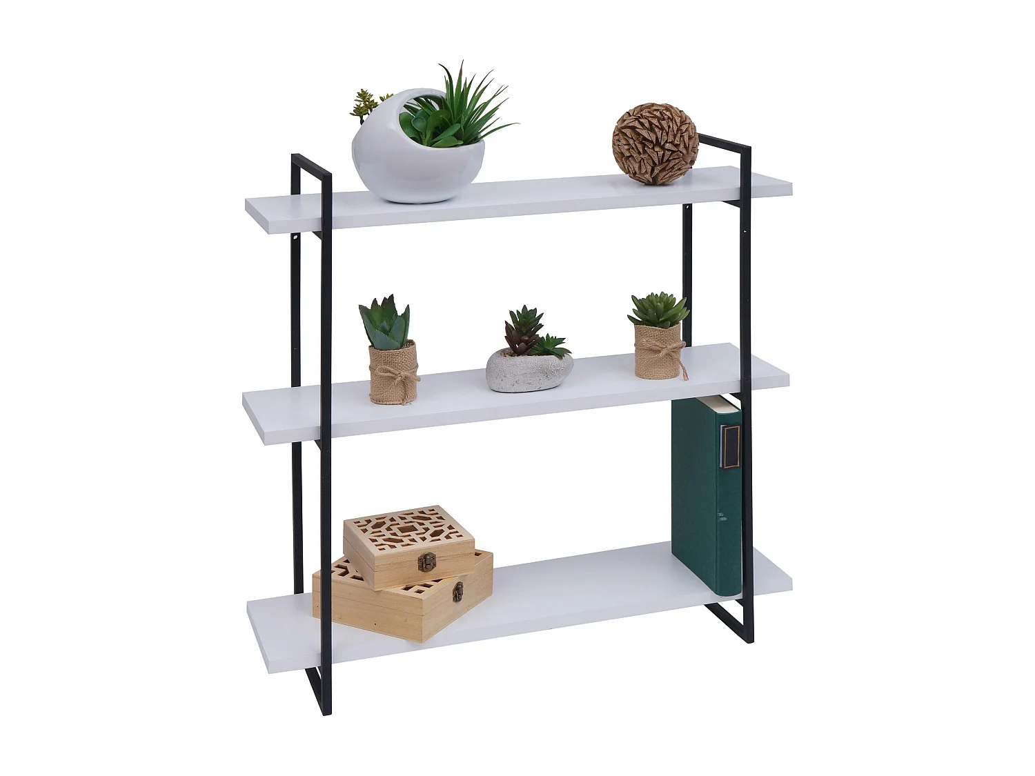 Étagère murale MCW-K78,  blanc, métal noir