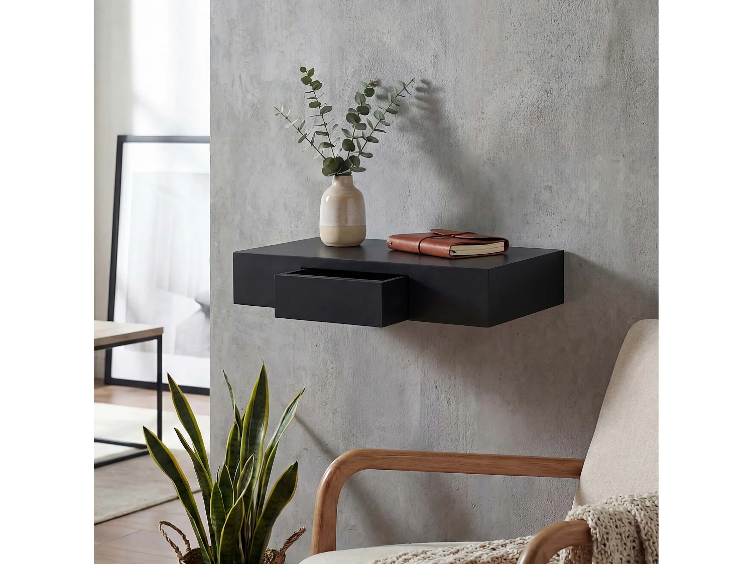 Półka ścienna Cher,  czarna