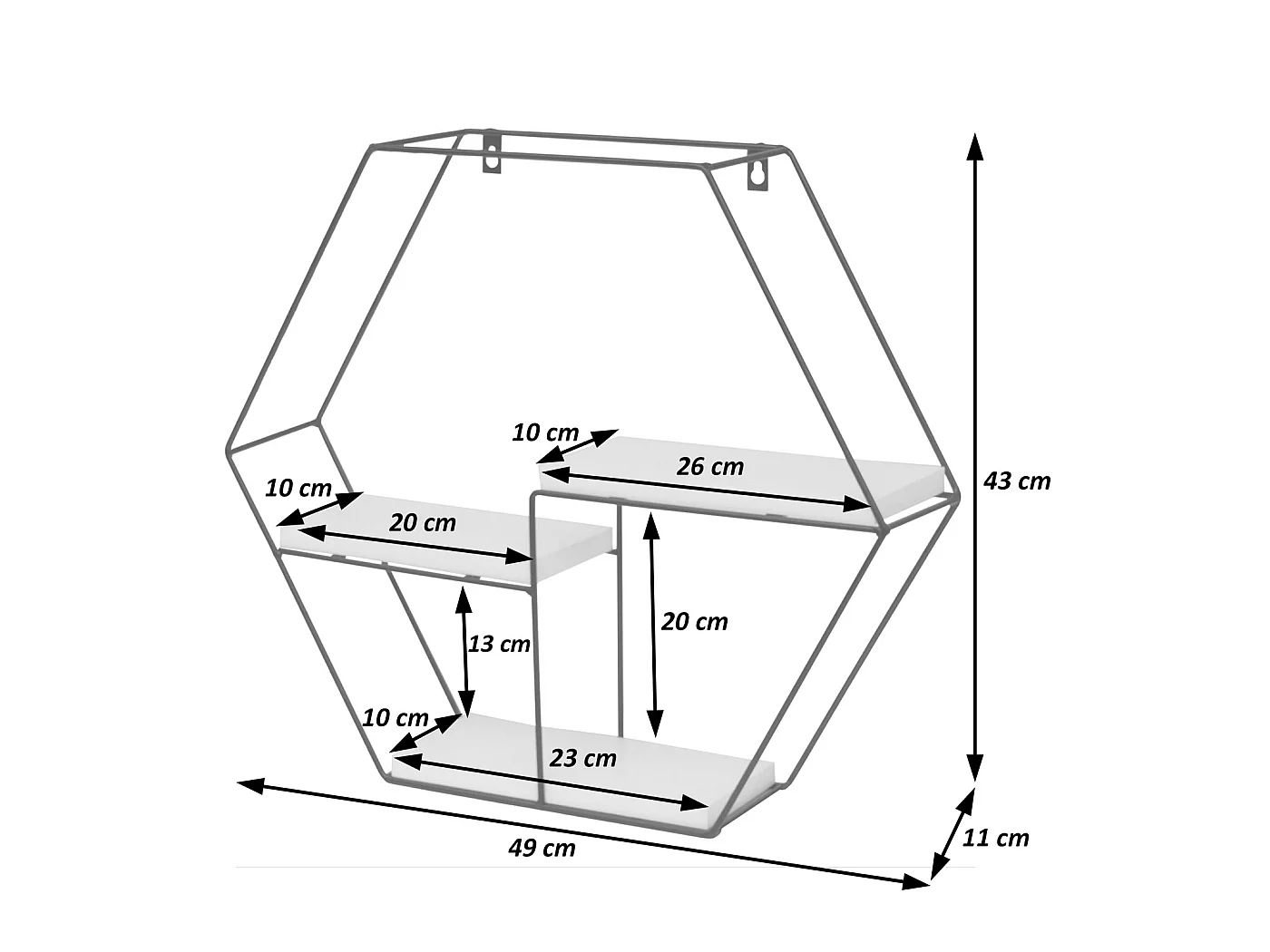 Półka ścienna MCW-K76,  ciemny brąz