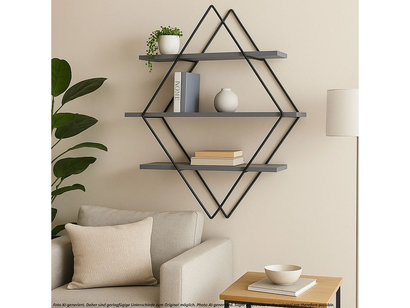 Wandplank MCW-A80,  grijs-blauw