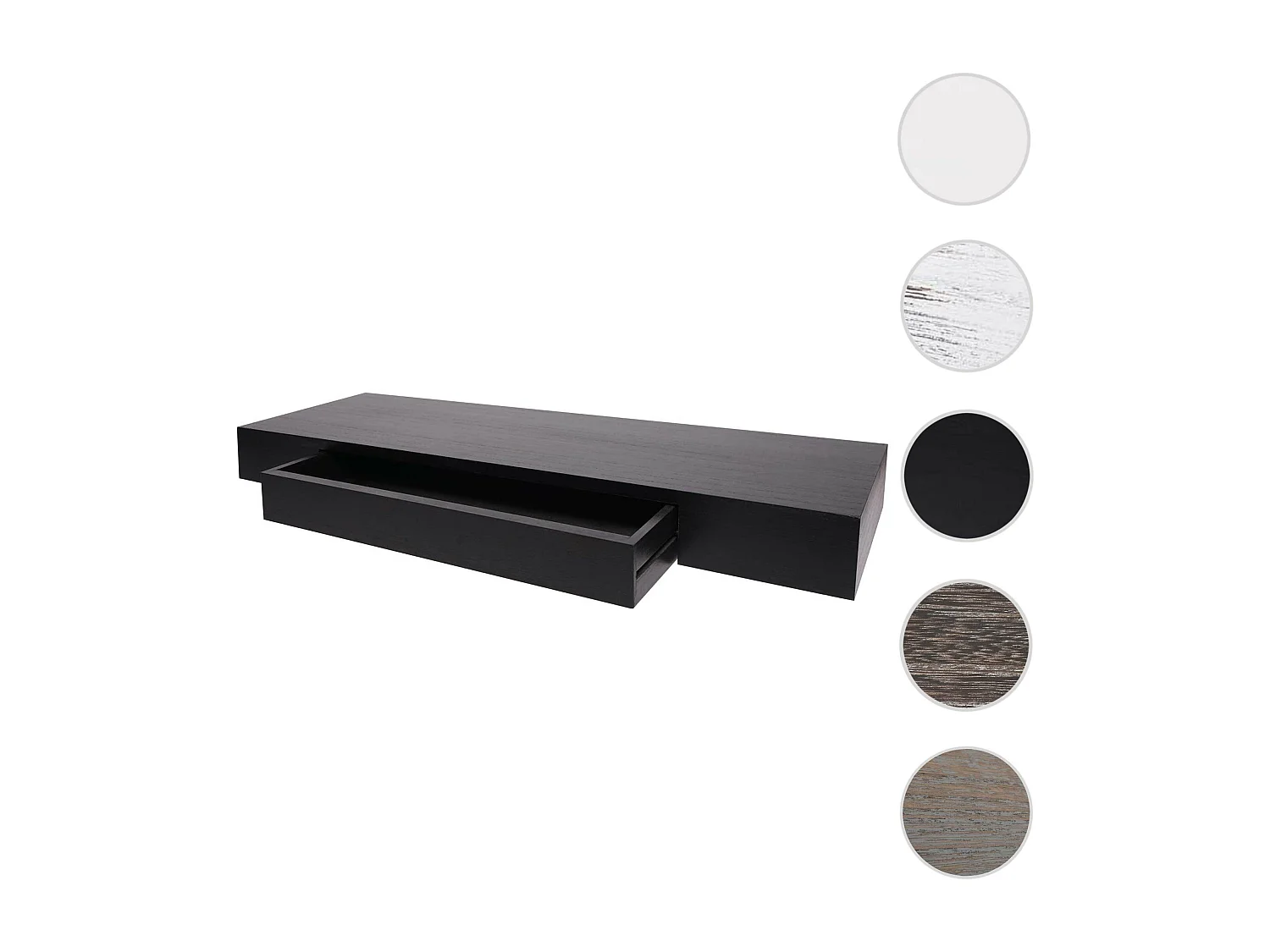 Étagère murale MCW-H37 Tiroir,  noir