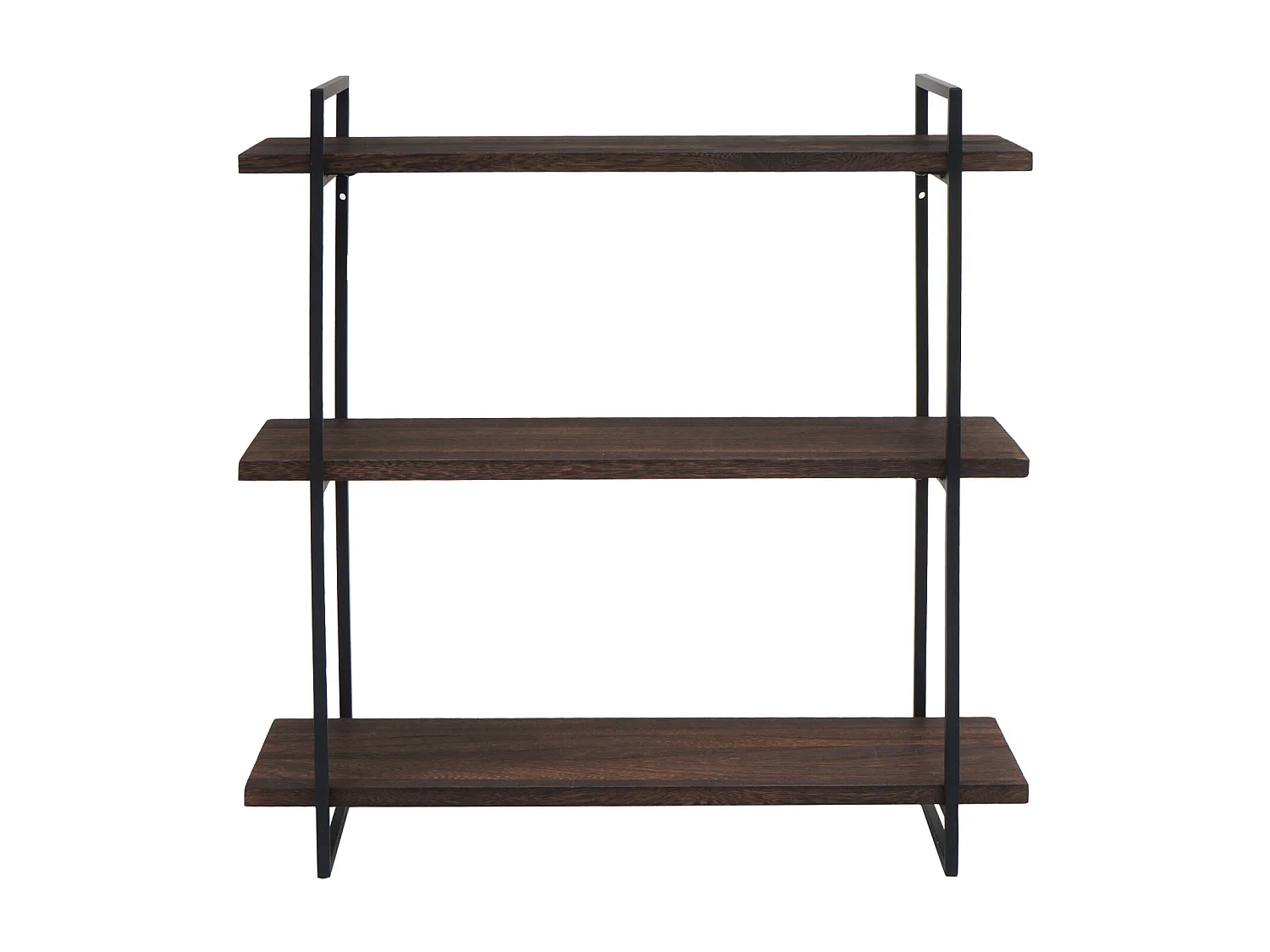 Prateleira de parede MCW-K78,  castanho escuro, metal preto