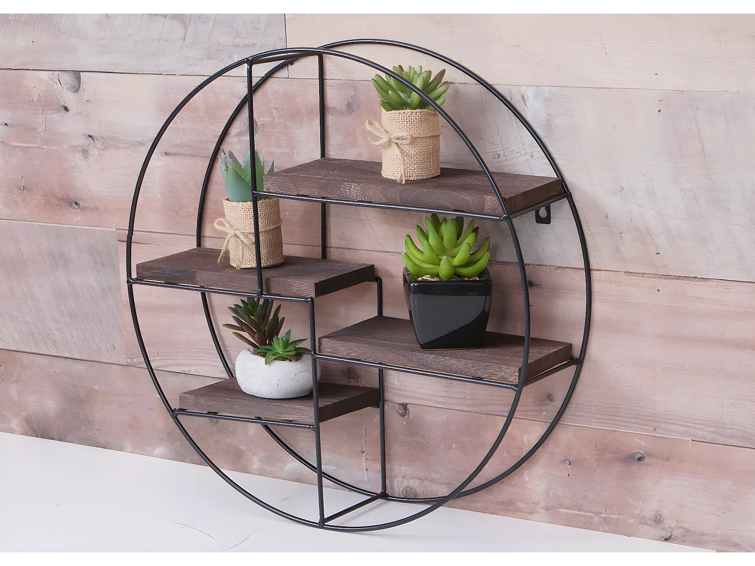 Estante de pared MCW-K76,  marrón oscuro