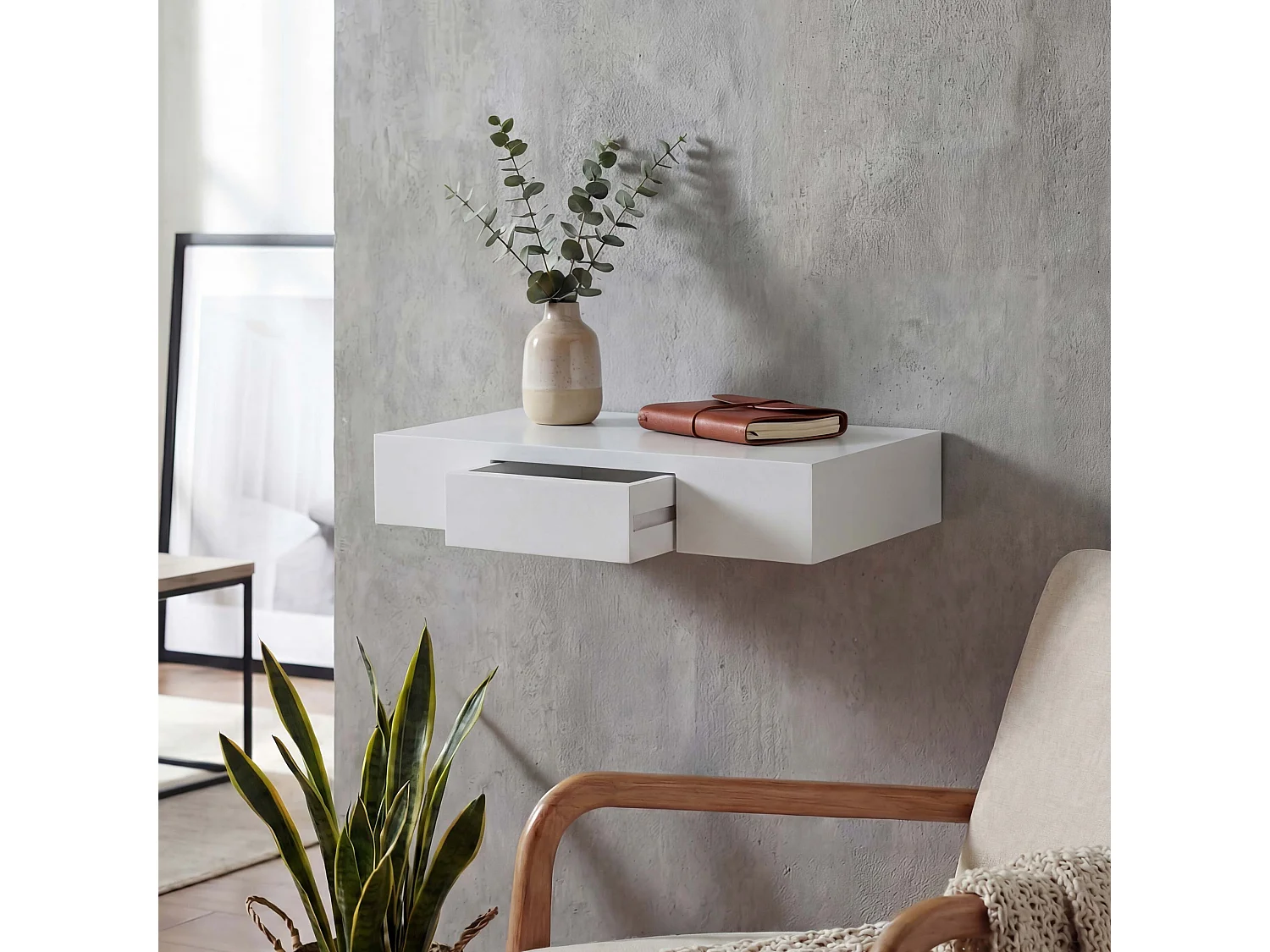 Półka ścienna Cher,  biała