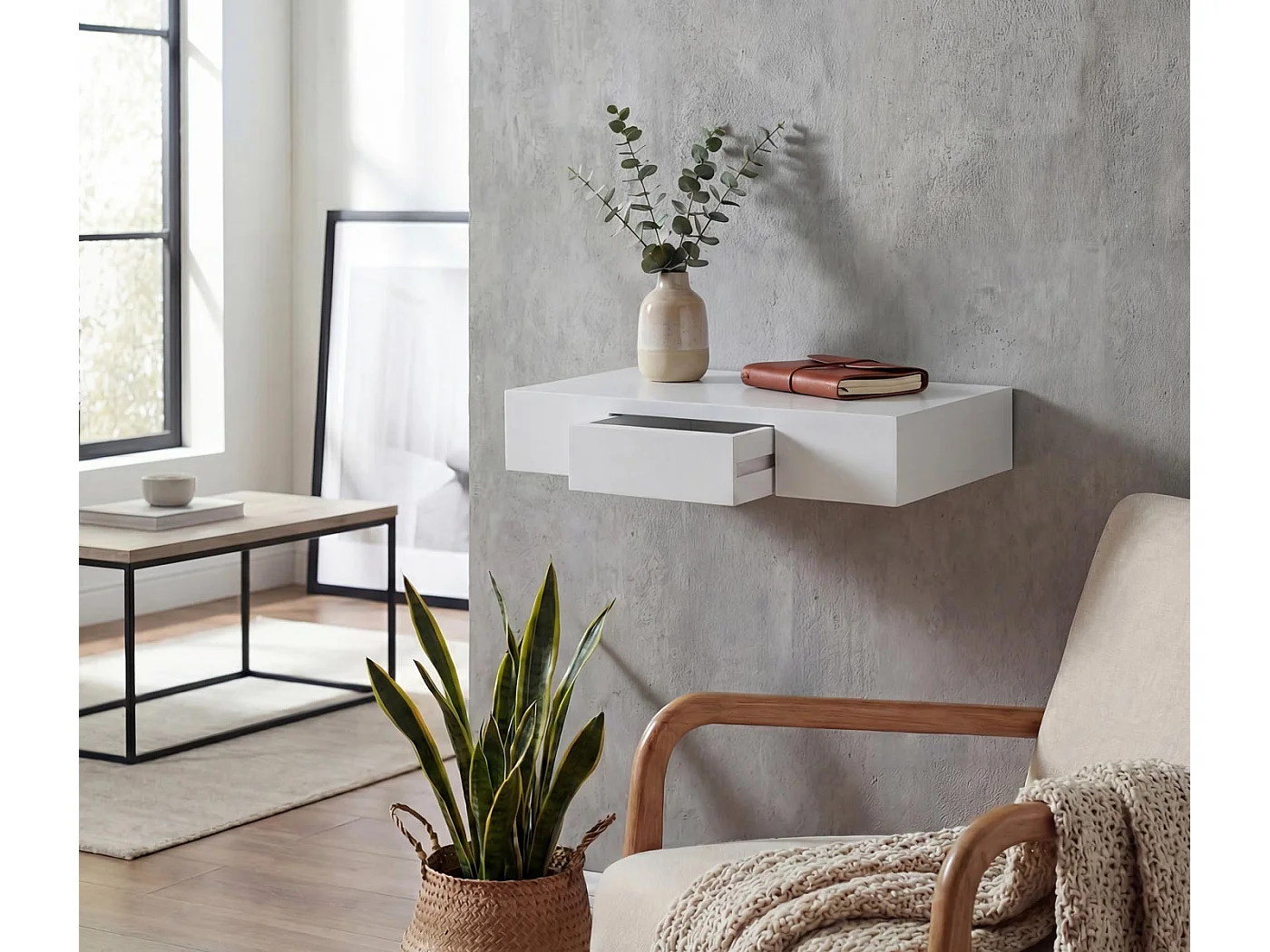 Półka ścienna Cher,  biała