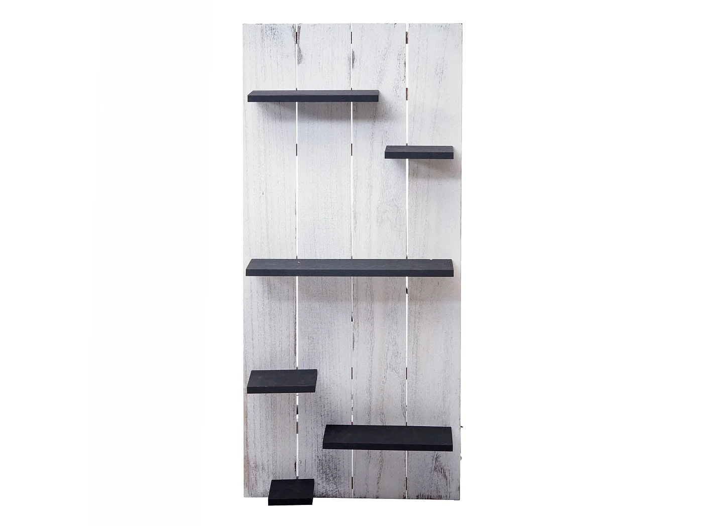 Étagère murale MCW-C65,  blanc, gris foncé, shabby