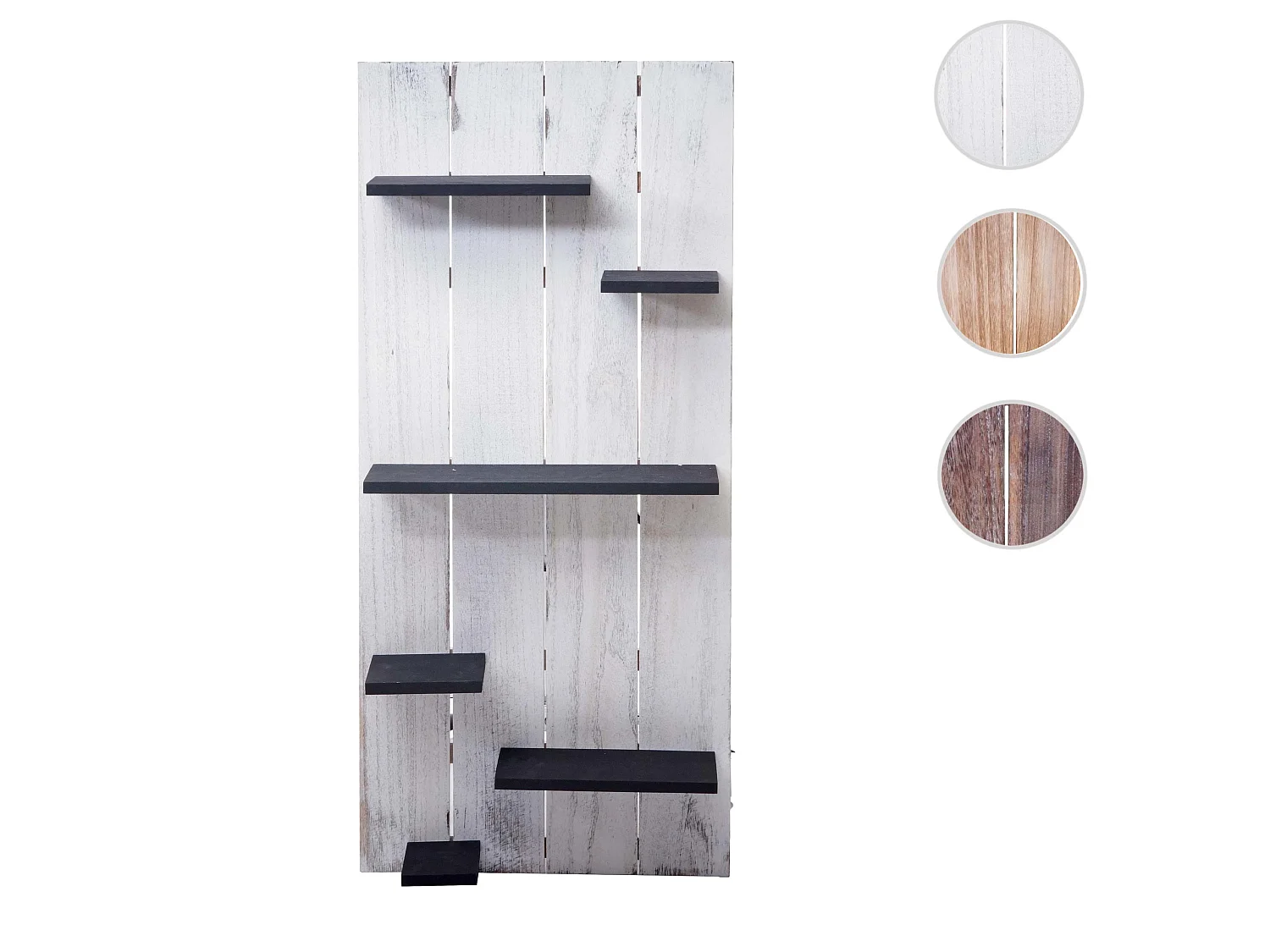 Étagère murale MCW-C65,  blanc, gris foncé, shabby