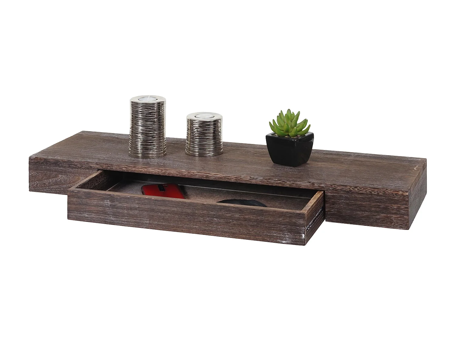 Étagère murale MCW-H37 Tiroir,  brun, shabby