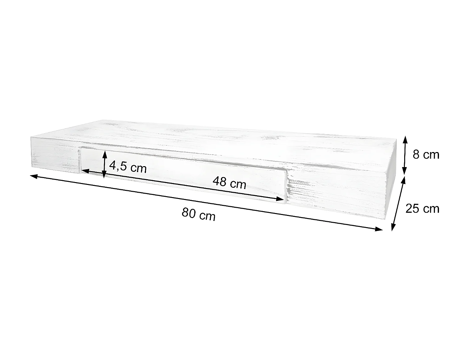 Estante de pared MCW-H37 Cajón,  blanco