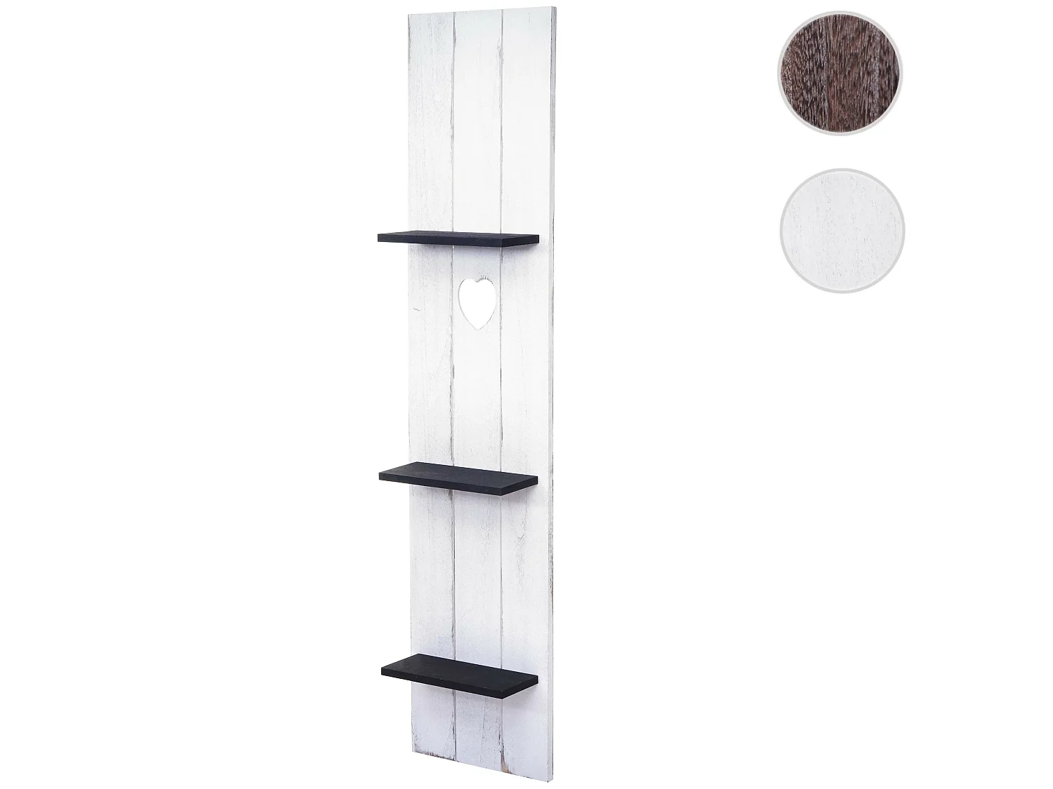 Prateleira de parede MCW-C92,  branco/cinzento escuro shabby