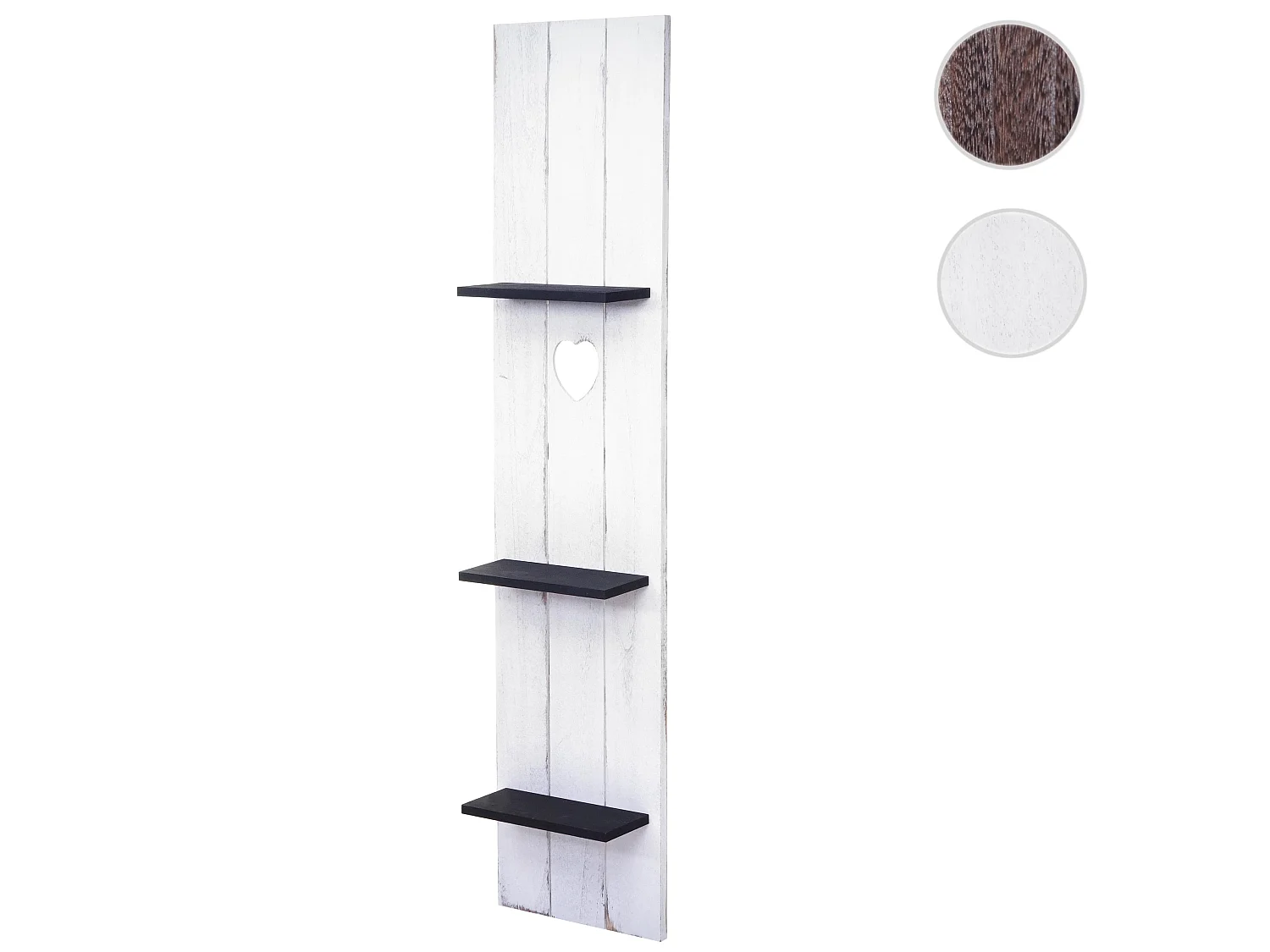 Étagère murale MCW-C92,  blanc, gris foncé, shabby