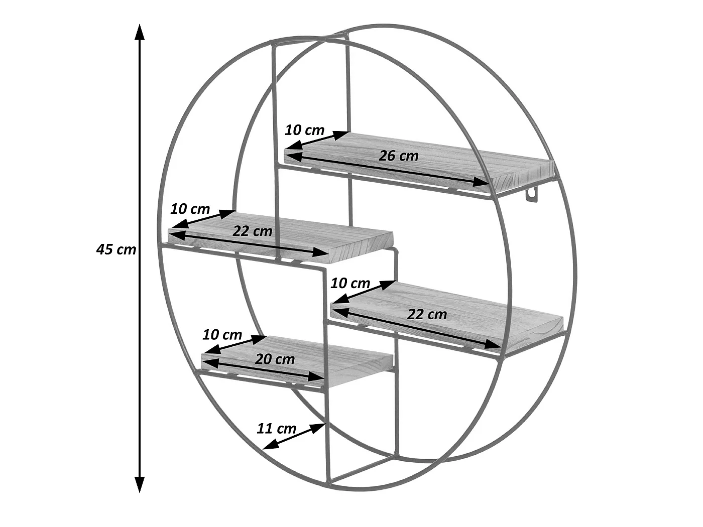 Estante de pared MCW-K76,  gris oscuro