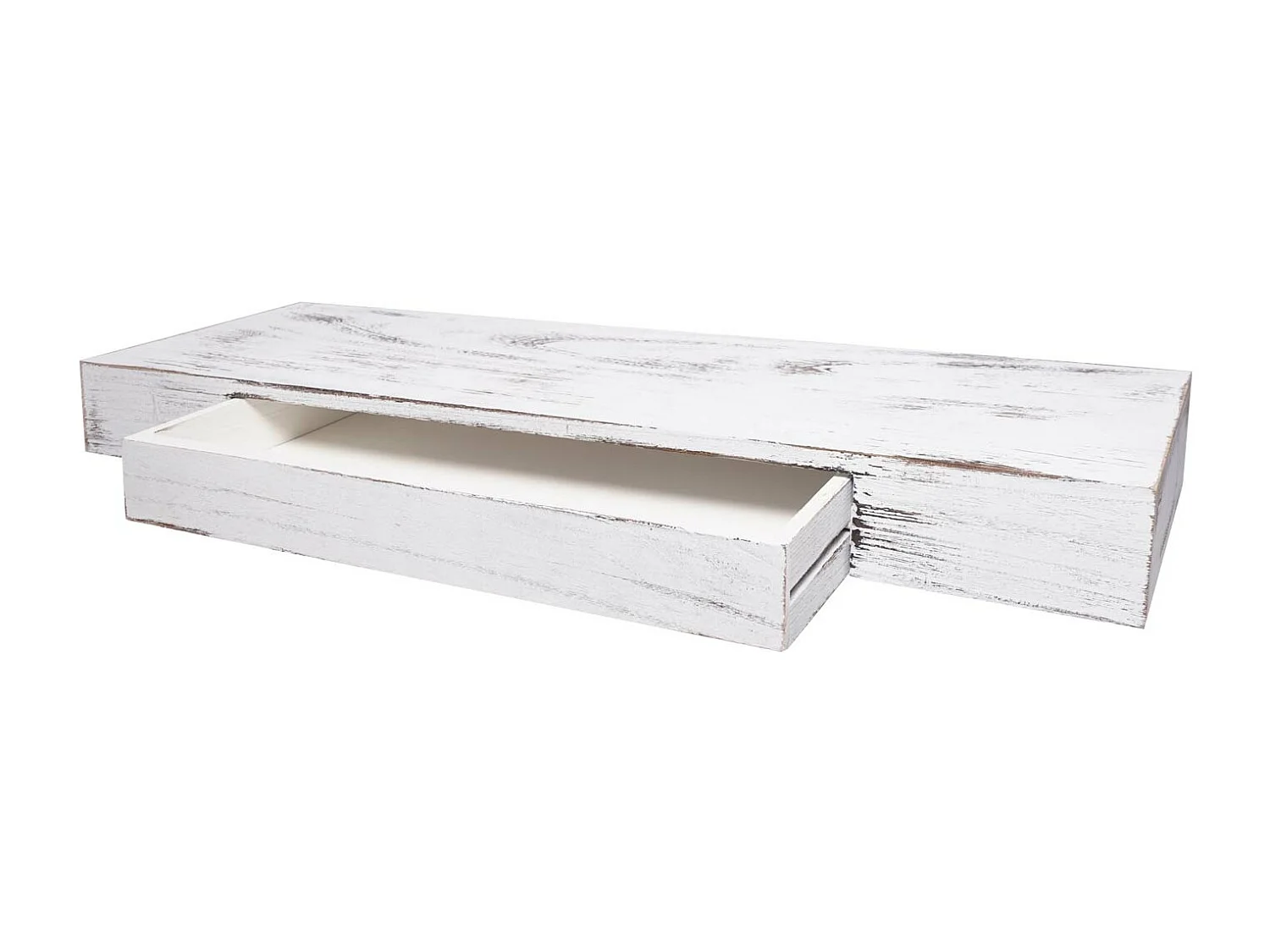 Étagère murale MCW-H37 Tiroir,  blanc, shabby