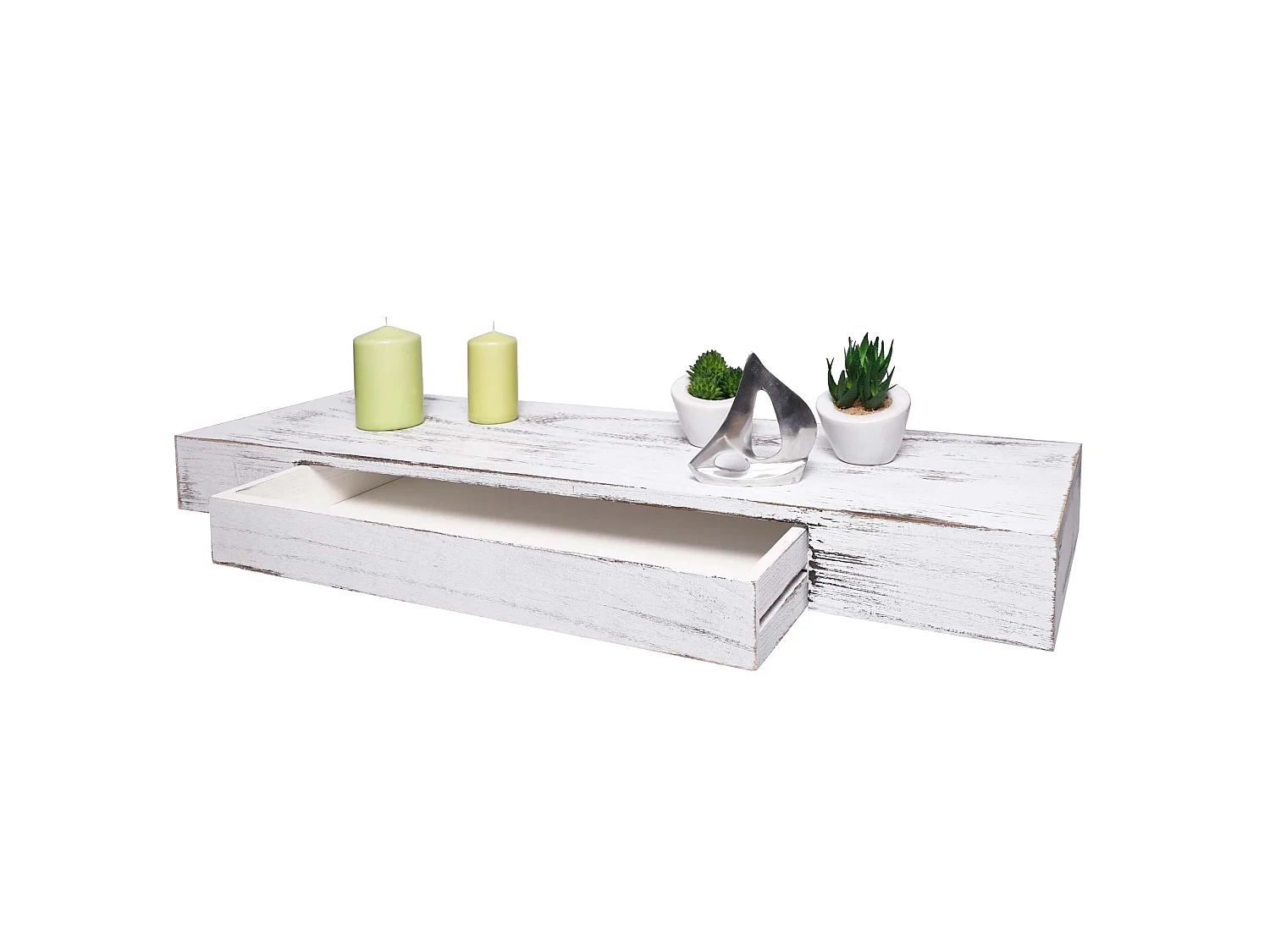 Wandrek MCW-H37 lade,  wit, shabby