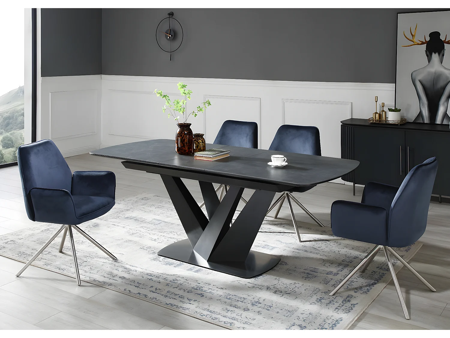 Esstisch MCW-J73, Schwarz