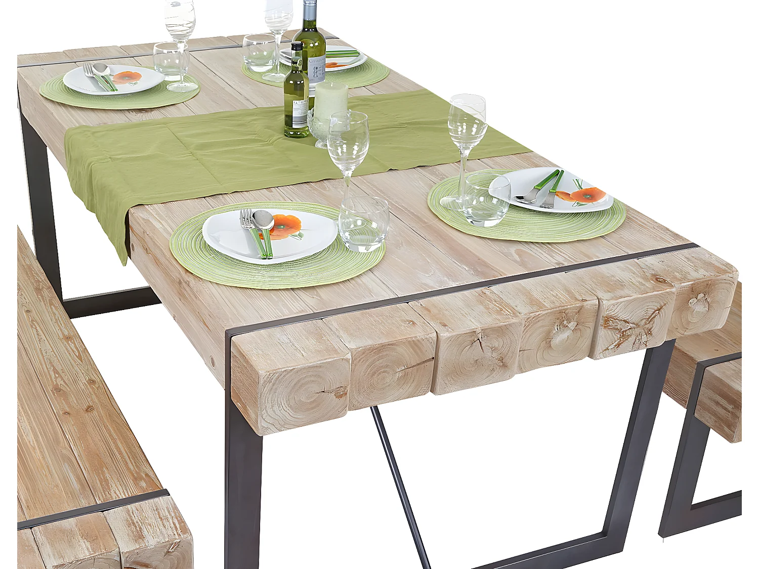 Eettafel MCW-A15,  natuurlijke kleur 80x200x90cm