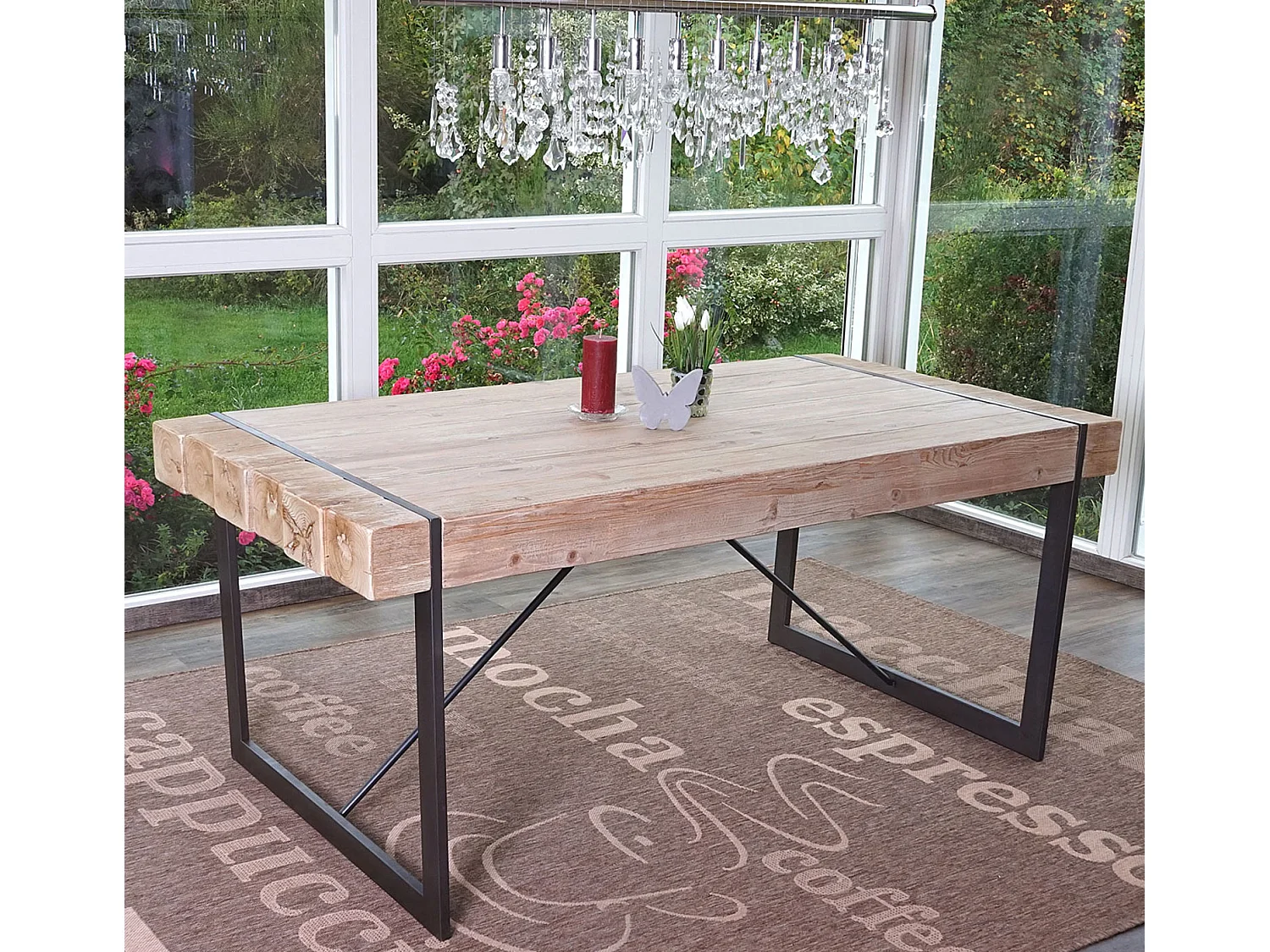 Eettafel MCW-A15,  natuurlijke kleur 80x200x90cm