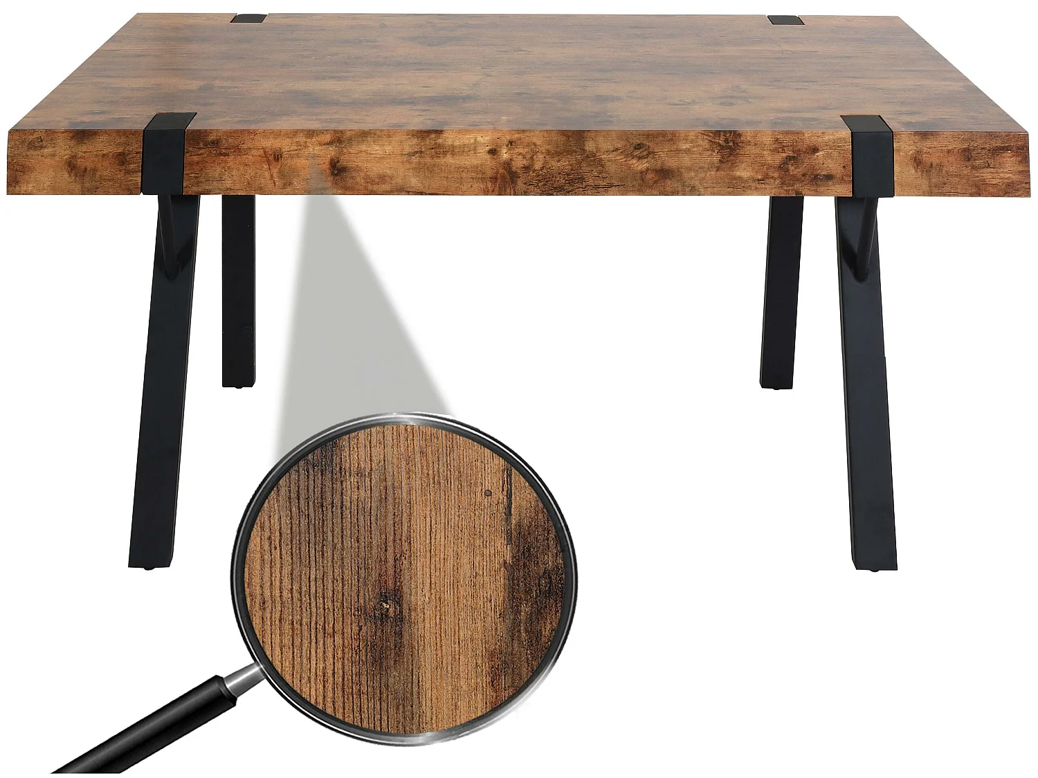 Mesa de jantar MCW-L54,  carvalho selvagem escuro