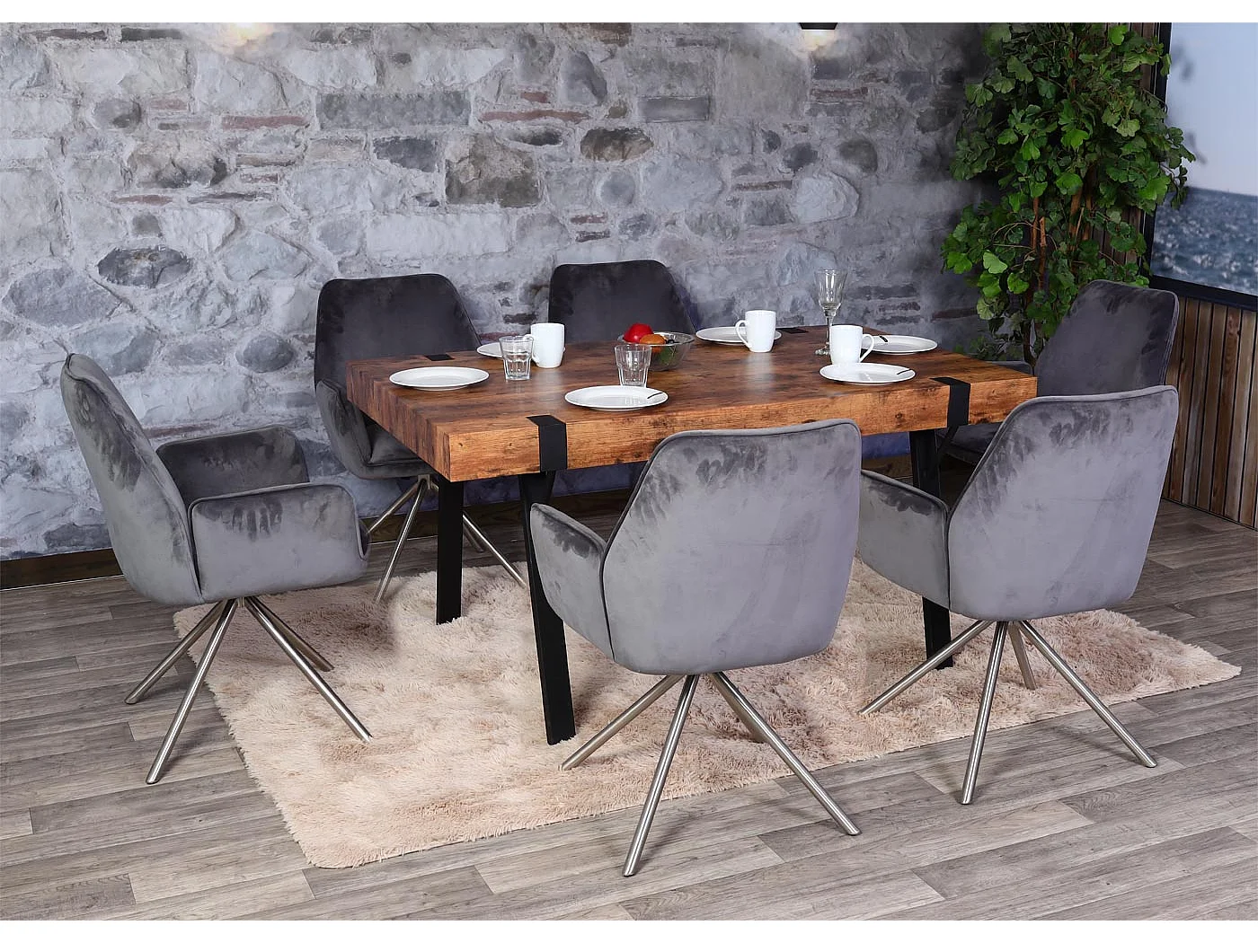 Dining table MCW-L54,  dark wild oak