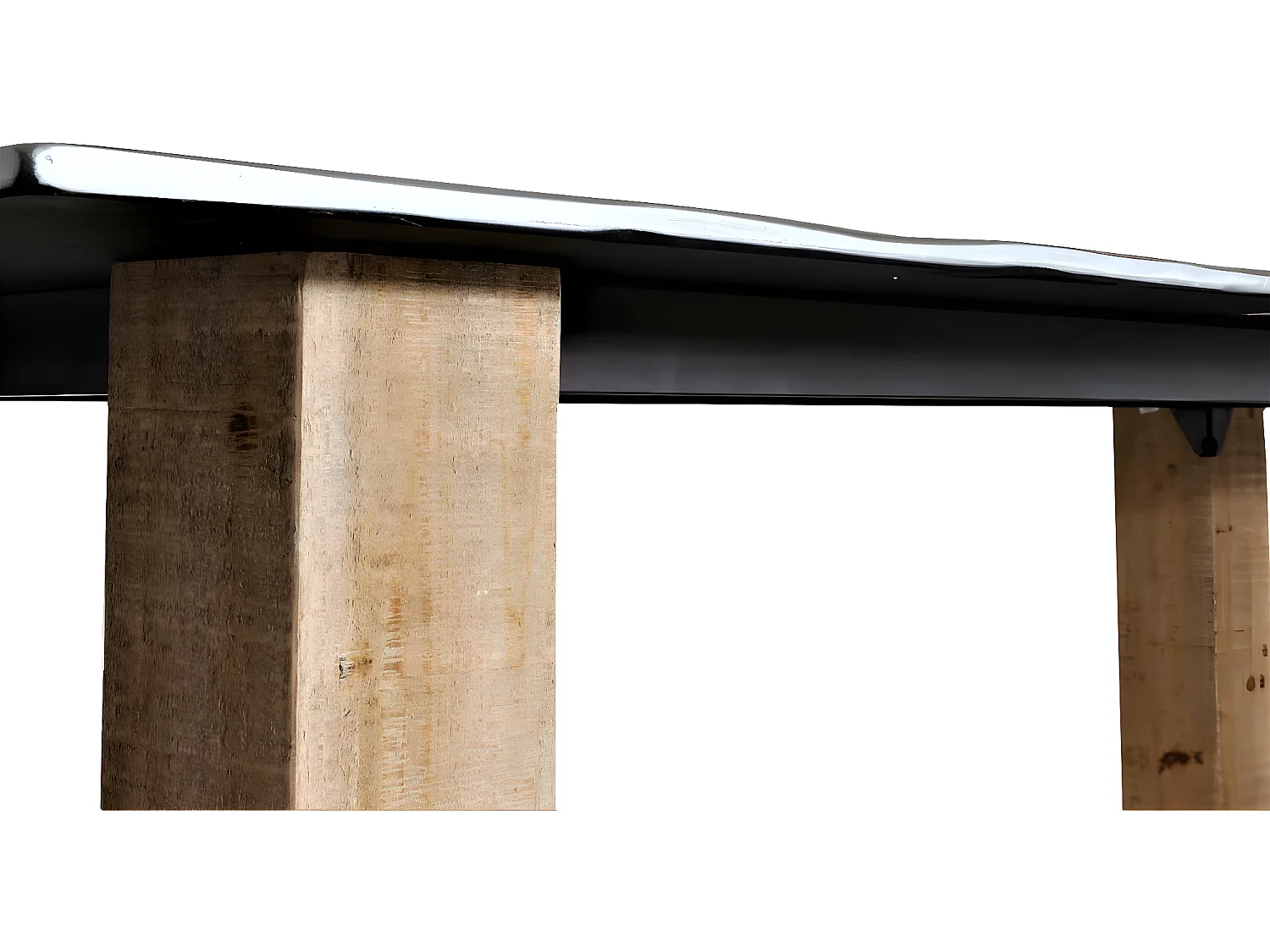 Tavolo pranzo soggiorno design industriale MCW-L76 77x240x100cm legno di abete naturale e nero