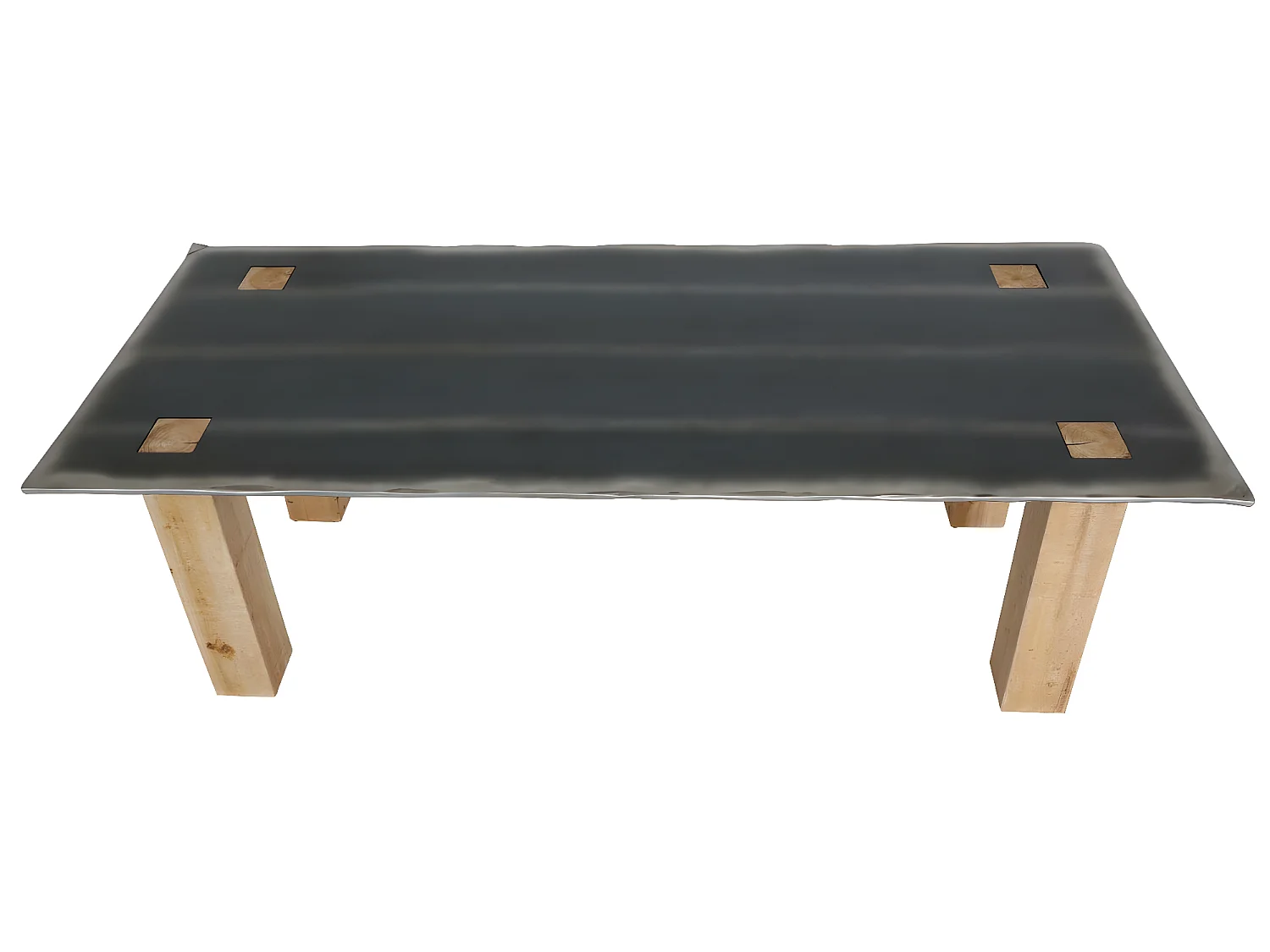 Tavolo pranzo soggiorno design industriale MCW-L76 77x240x100cm legno di abete naturale e nero
