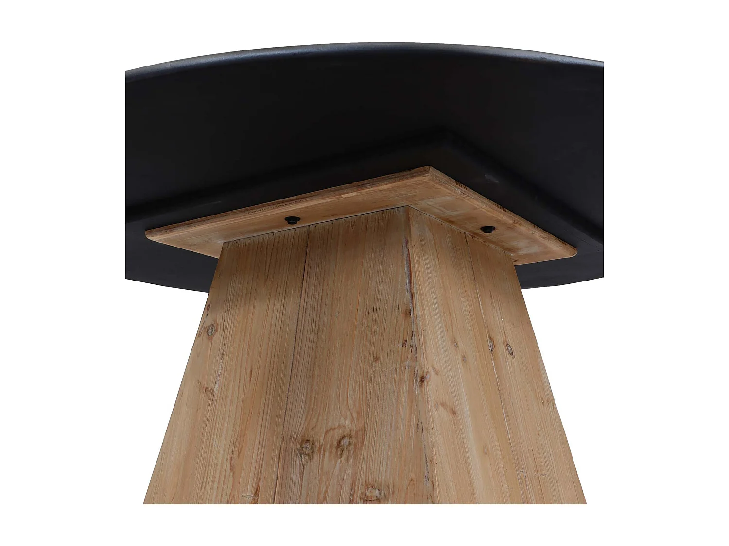 Esstisch MCW-L76, Tisch Esszimmertisch, rund Industrial Massiv-Holz MVG-zertifiziert 74x120cm, natur mit Metall-Optik