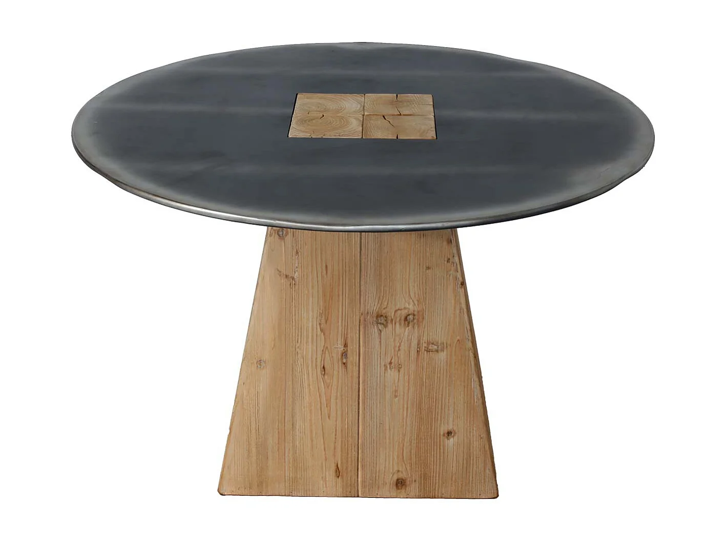 Esstisch MCW-L76, Tisch Esszimmertisch, rund Industrial Massiv-Holz MVG-zertifiziert 74x120cm, natur mit Metall-Optik