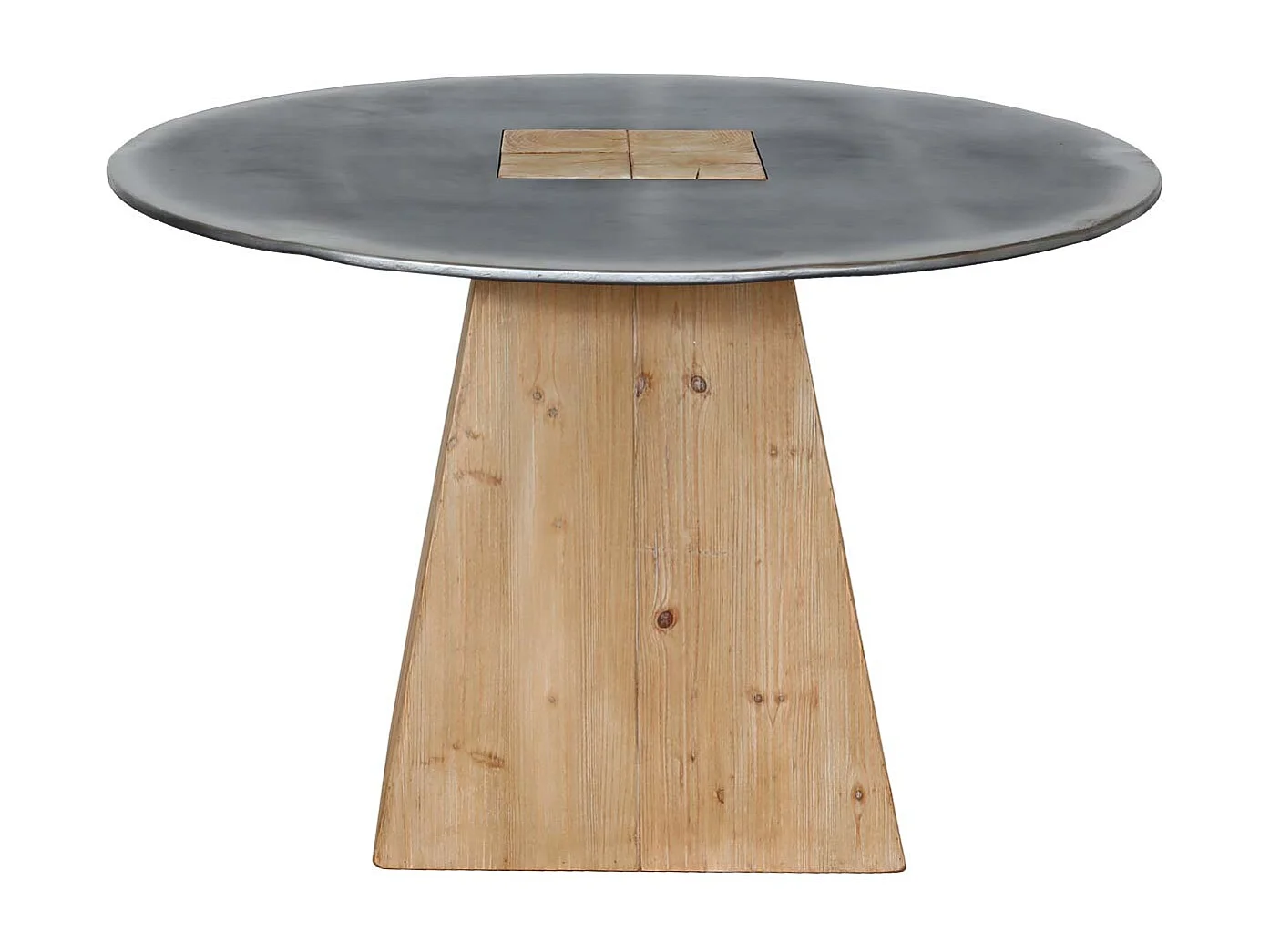 Esstisch MCW-L76, Tisch Esszimmertisch, rund Industrial Massiv-Holz MVG-zertifiziert 74x120cm, natur mit Metall-Optik