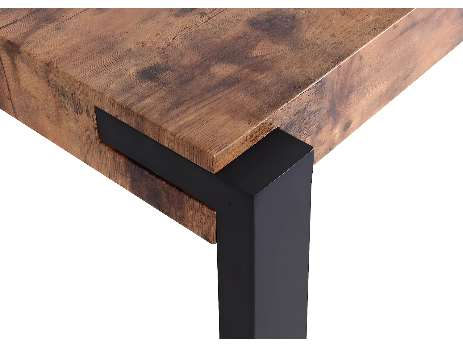 Tavolo sala da pranzo cucina MCW-L53 76x140x80cm ferro verniciato MDF effetto legno