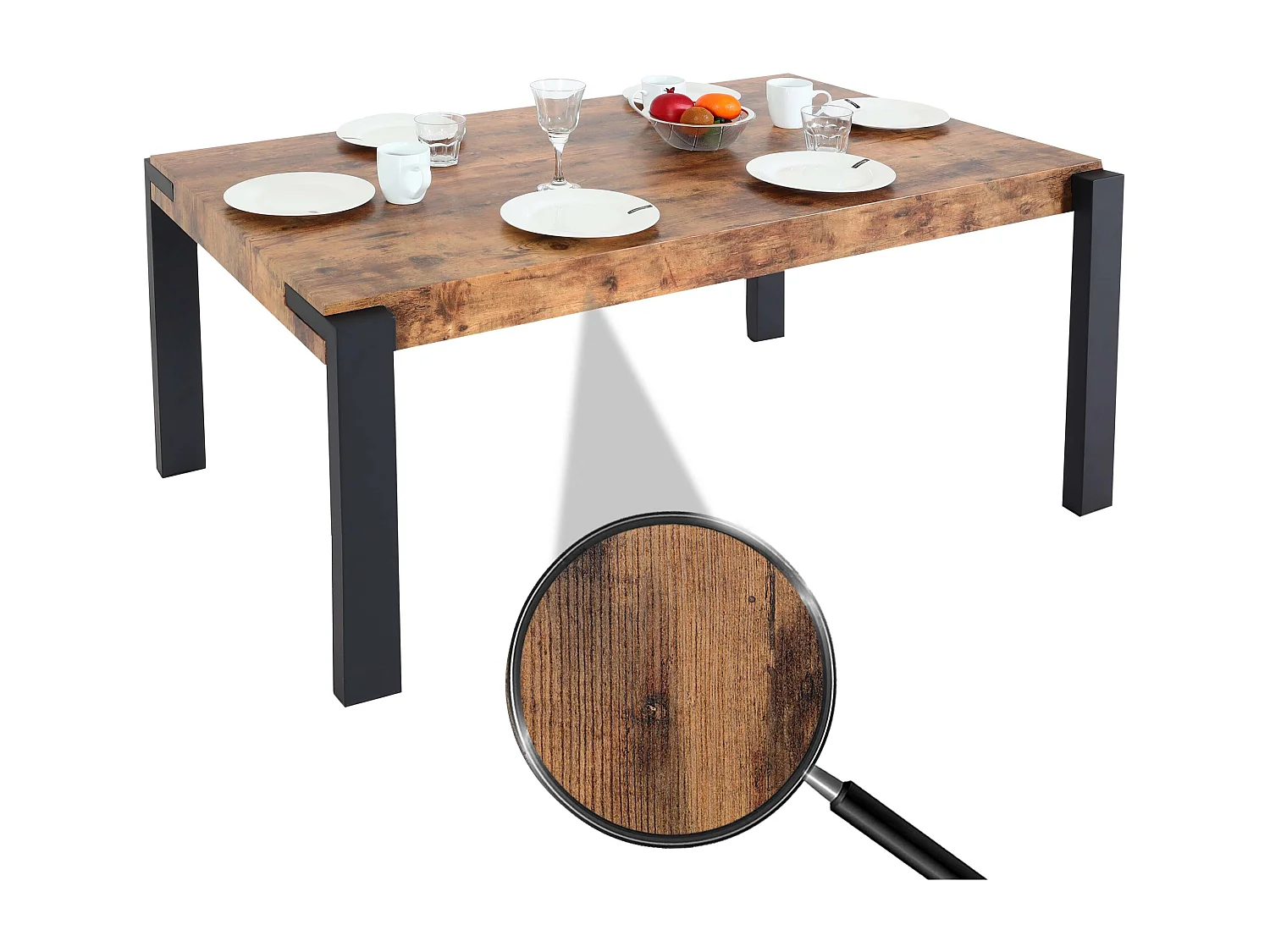 Spisebord MCW-L53,  mørk vild eg