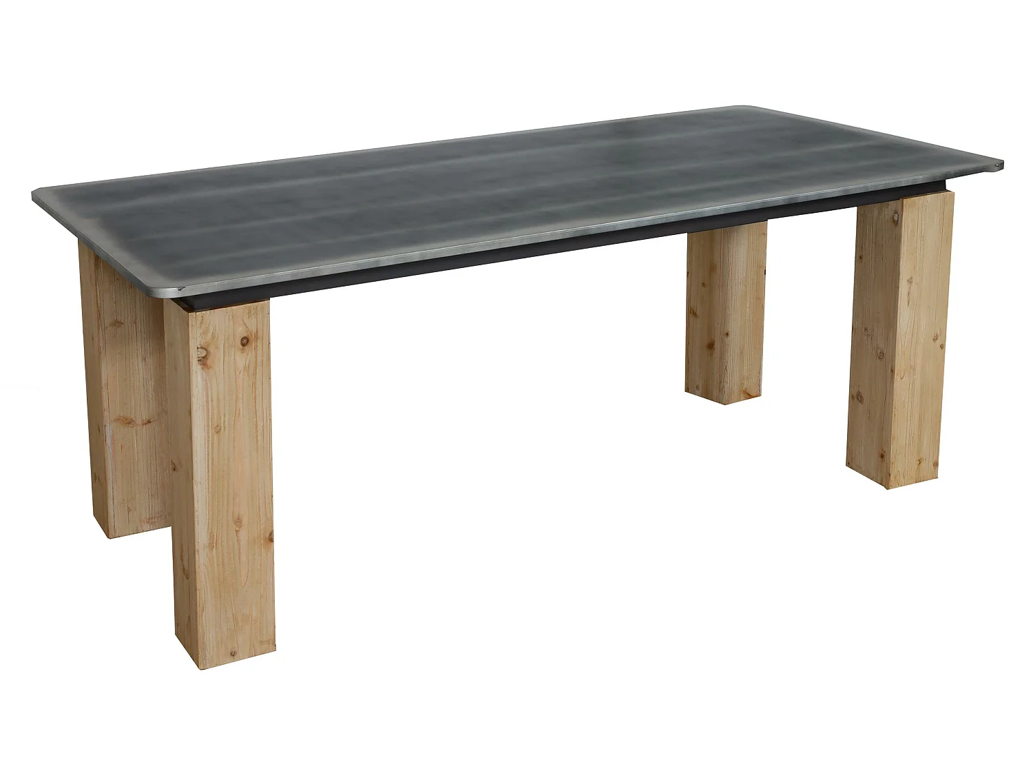 Tavolo pranzo soggiorno design industriale MCW-L76 77x200x100cm legno di abete naturale e nero