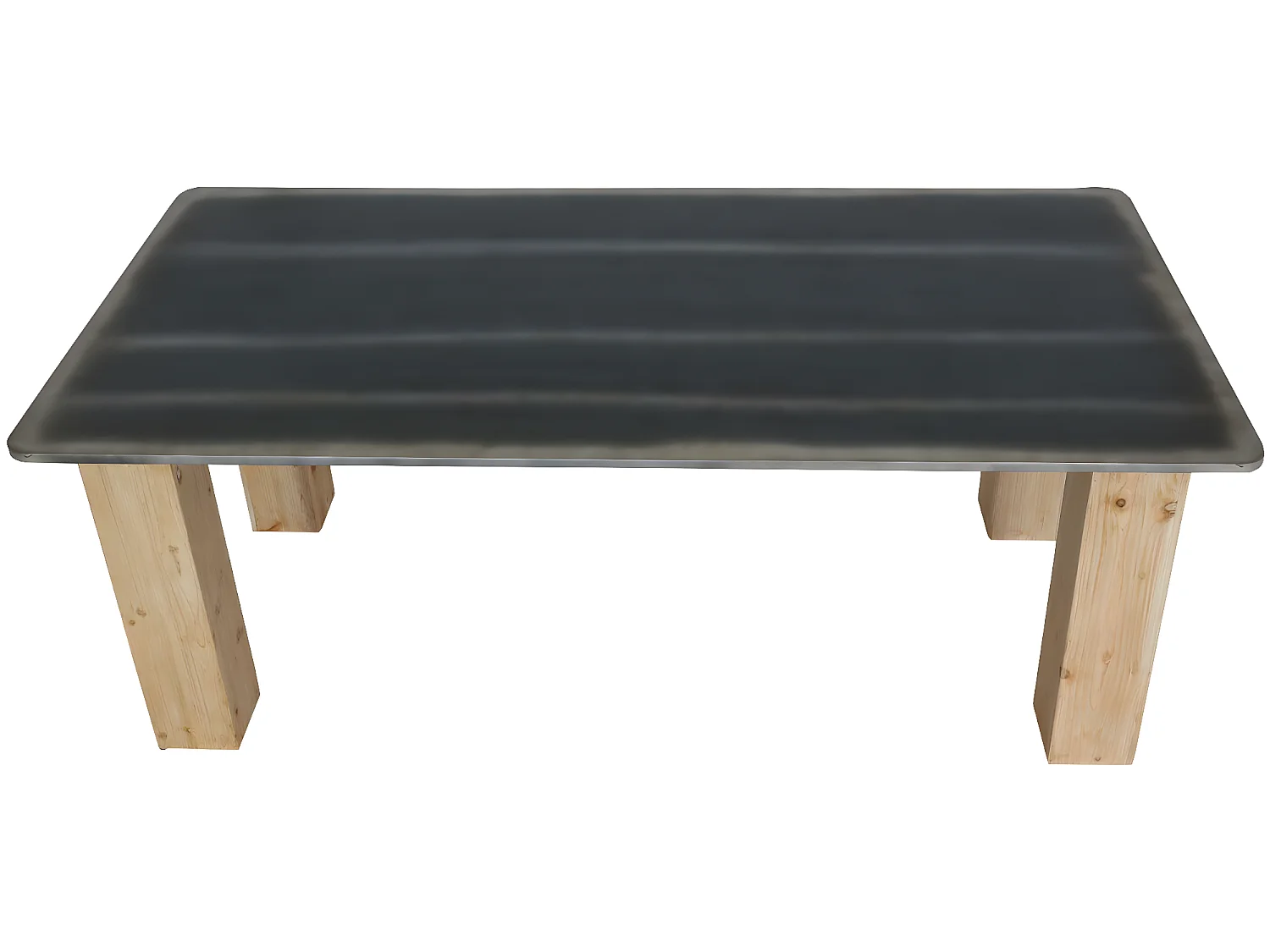 Tavolo pranzo soggiorno design industriale MCW-L76 77x200x100cm legno di abete naturale e nero