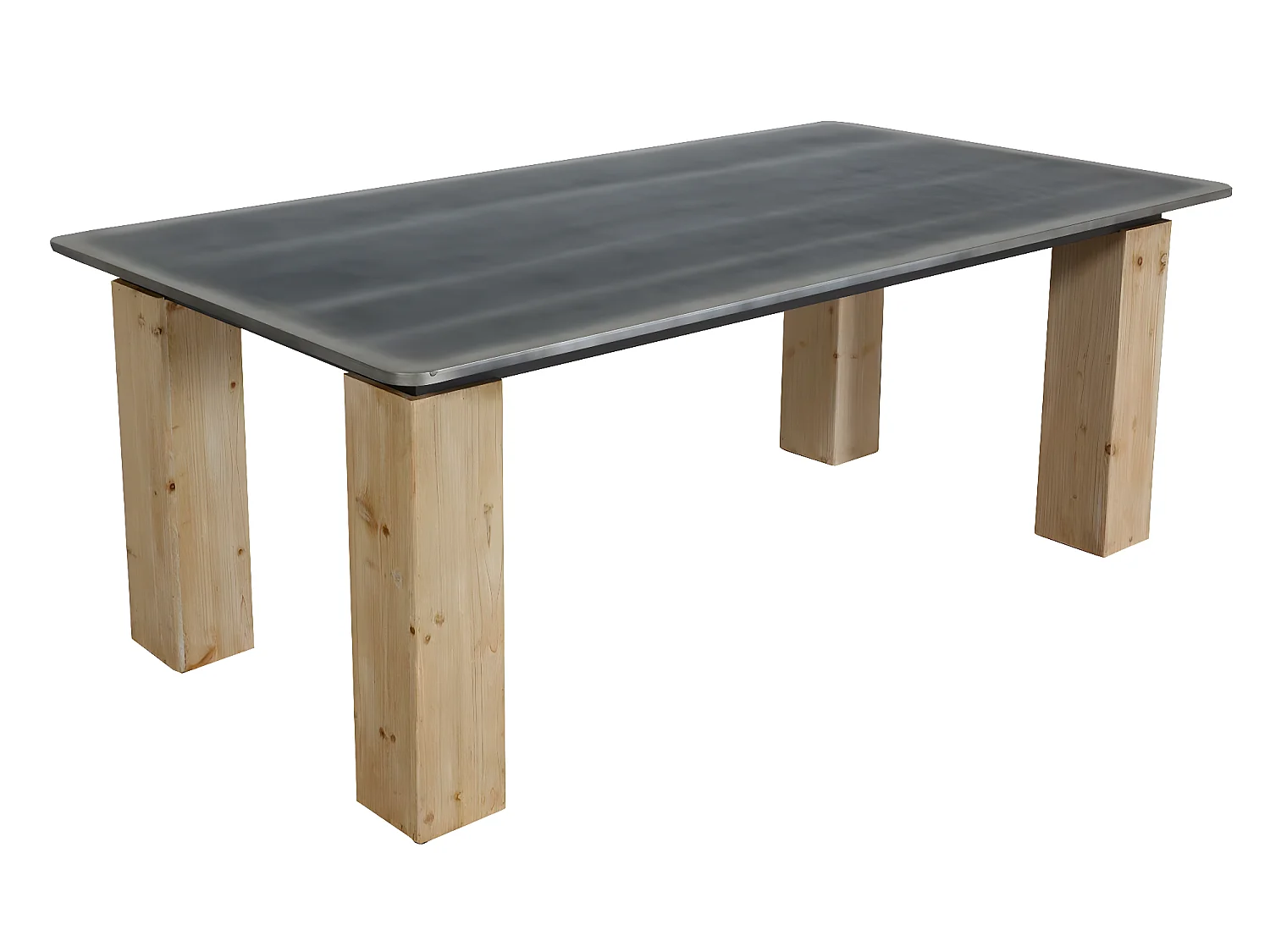 Tavolo pranzo soggiorno design industriale MCW-L76 77x200x100cm legno di abete naturale e nero