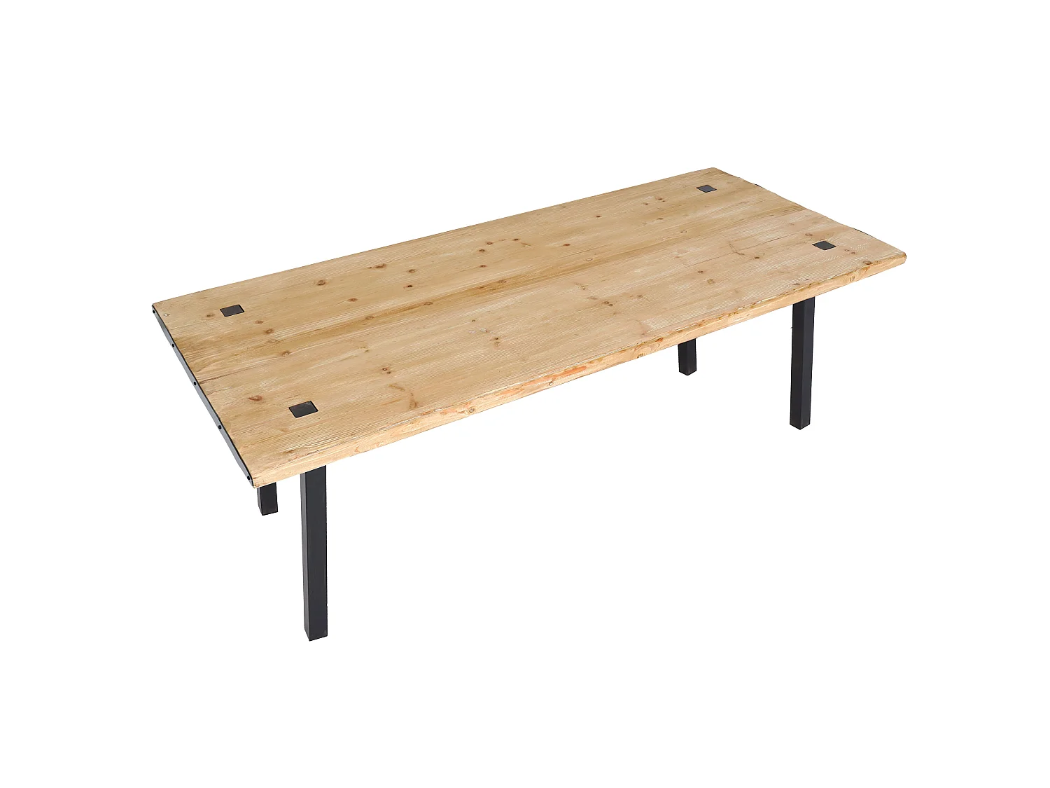 Tavolo sala da pranzo soggiorno MCW-L75 75x200x90cm ferro legno chiaro e nero