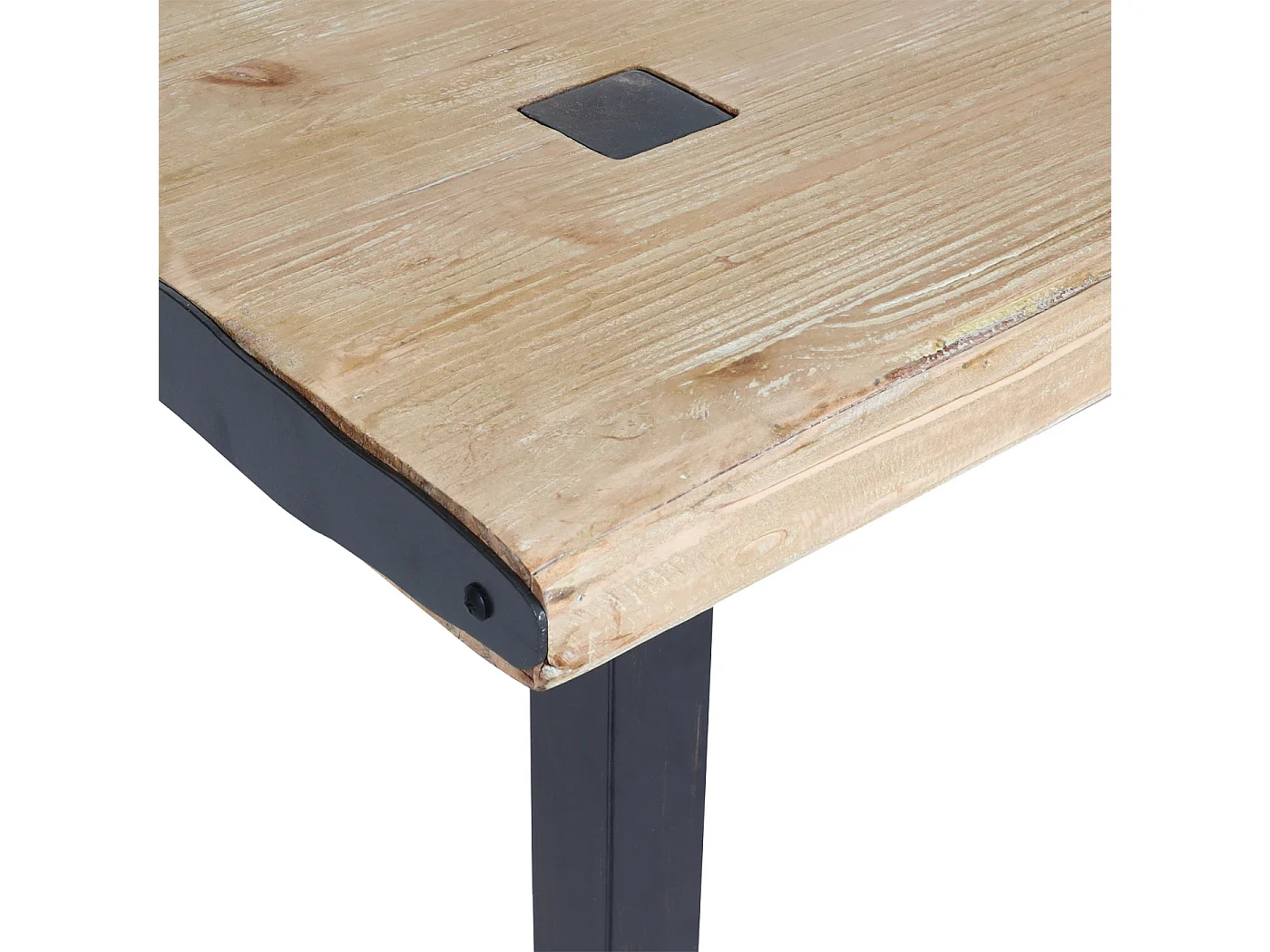 Tavolo sala da pranzo soggiorno MCW-L75 75x200x90cm ferro legno chiaro e nero