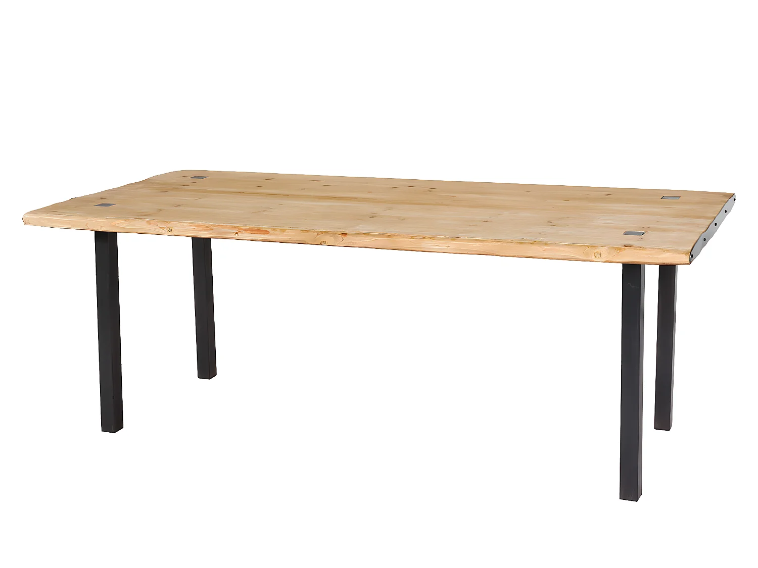 Tavolo sala da pranzo soggiorno MCW-L75 75x200x90cm ferro legno chiaro e nero