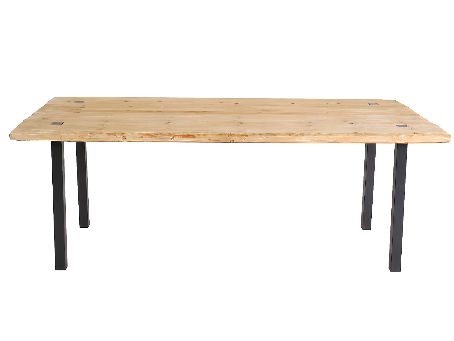 Tavolo sala da pranzo soggiorno MCW-L75 75x200x90cm ferro legno chiaro e nero