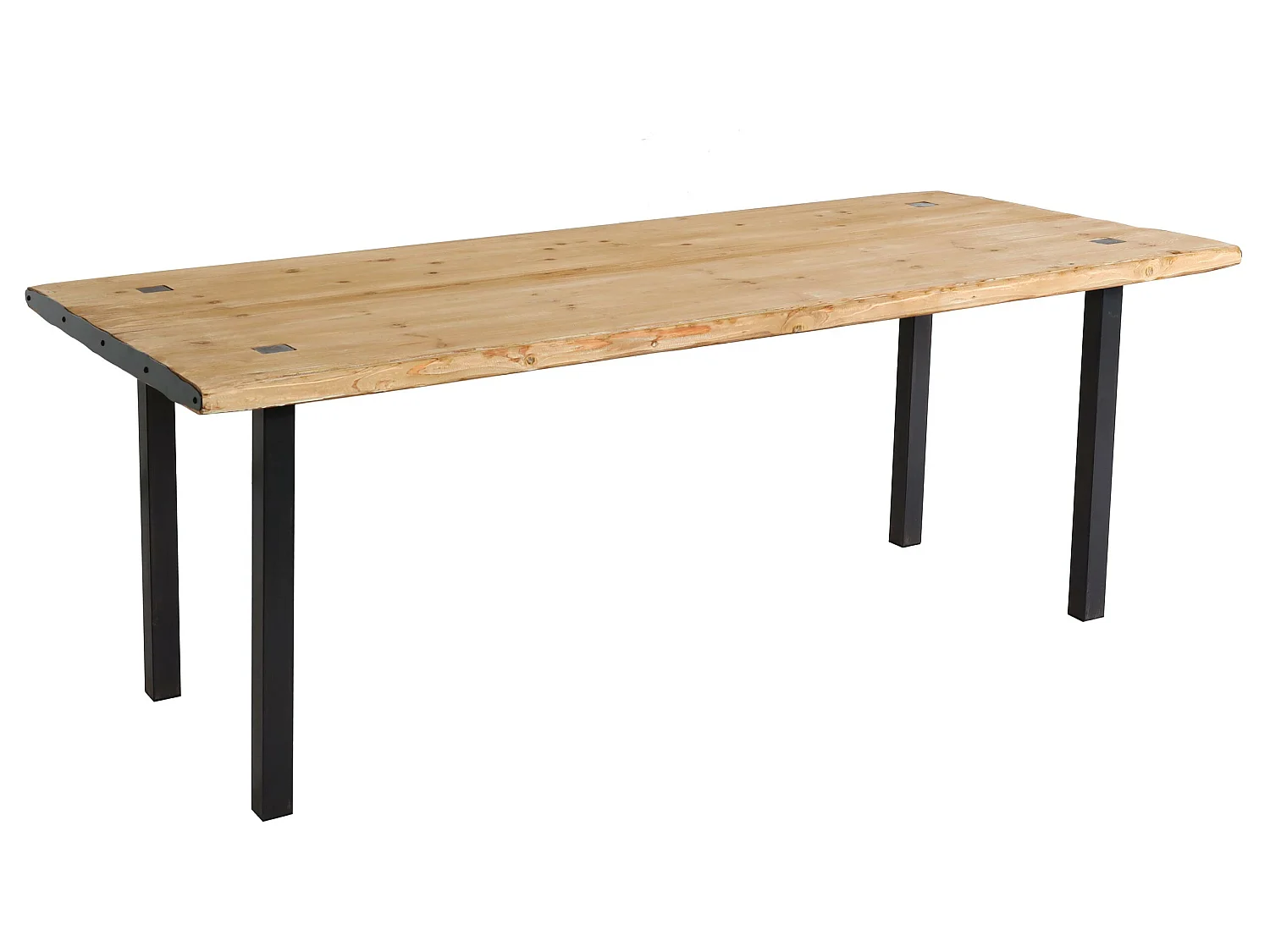 Tavolo sala da pranzo soggiorno MCW-L75 75x200x90cm ferro legno chiaro e nero