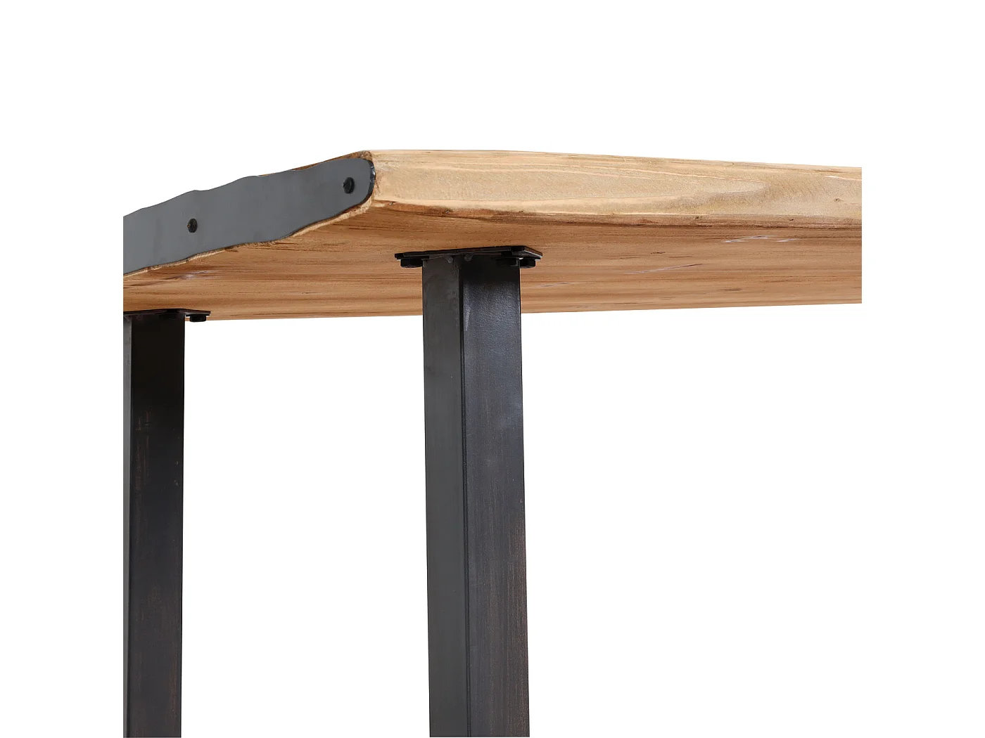 Tavolo sala da pranzo soggiorno MCW-L75 75x200x90cm ferro legno chiaro e nero