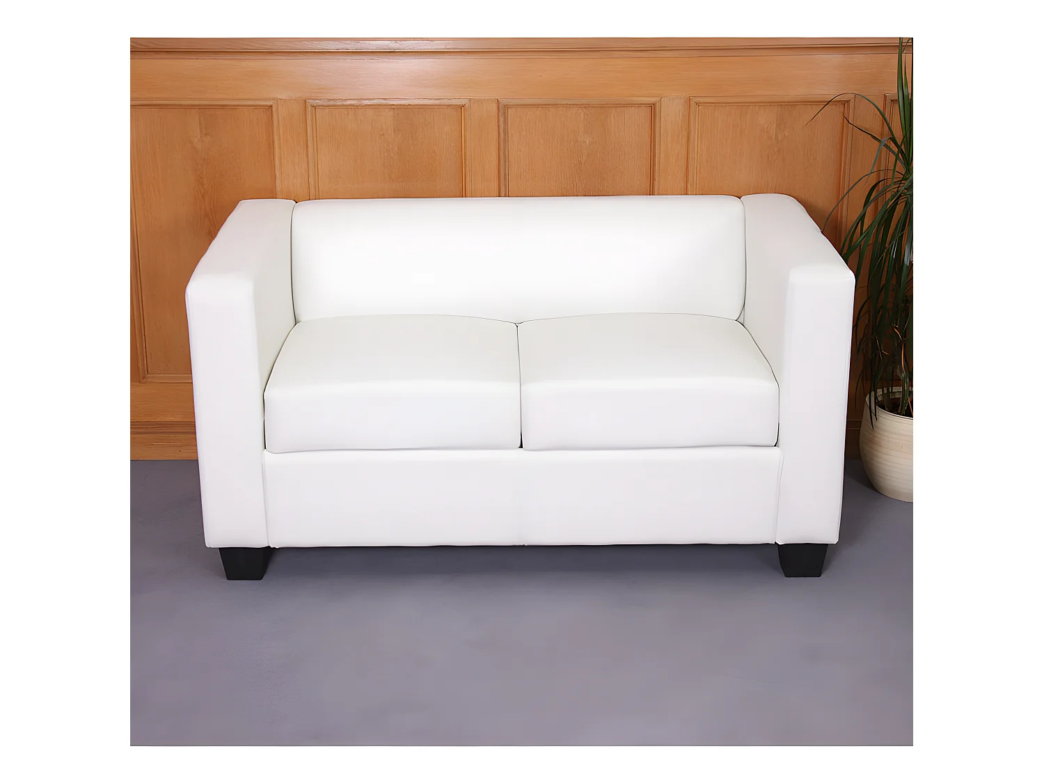 2-zitsbank Lille,  kunstleder, wit