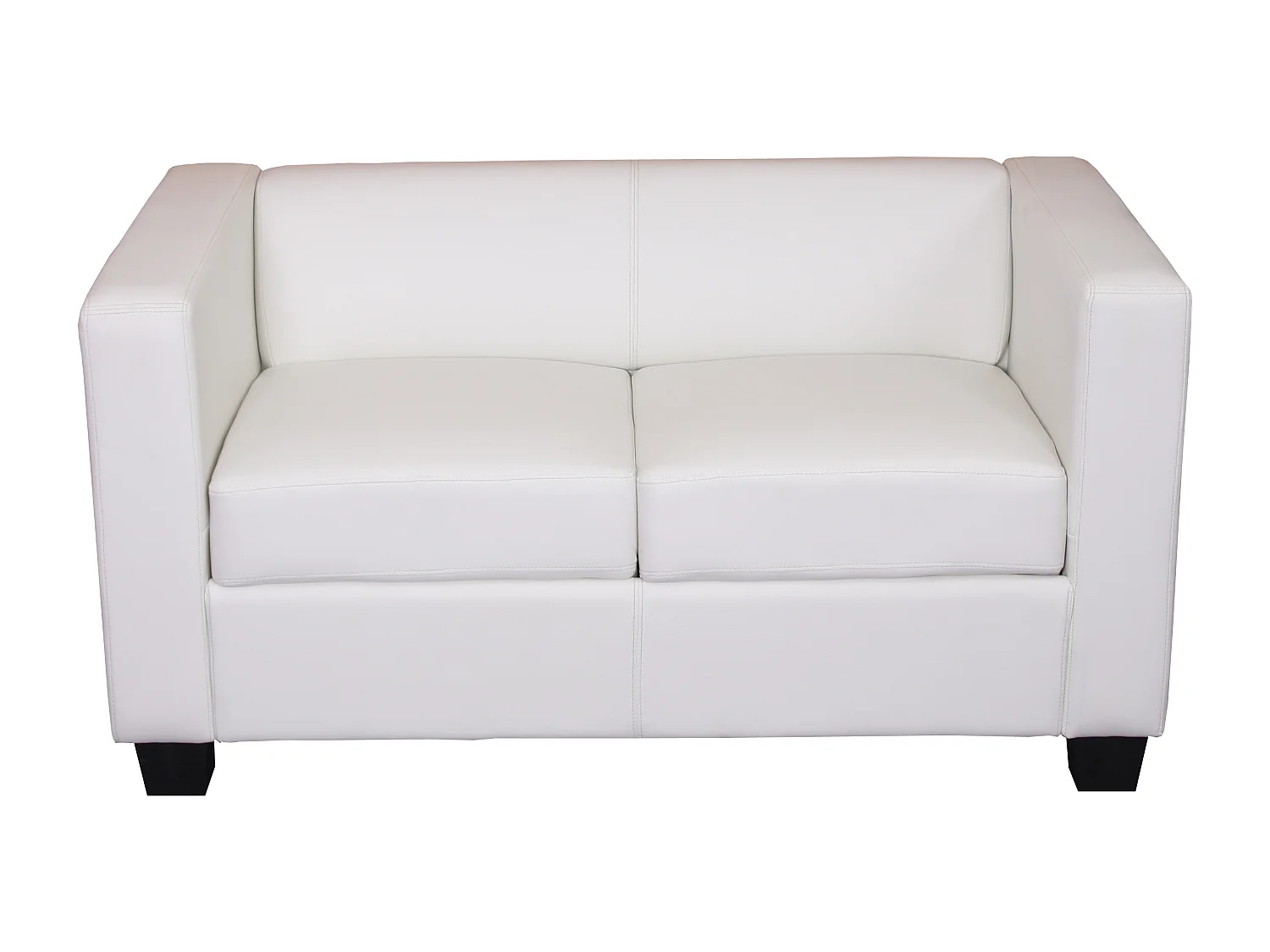 2er Sofa Lille, Kunstleder, weiß