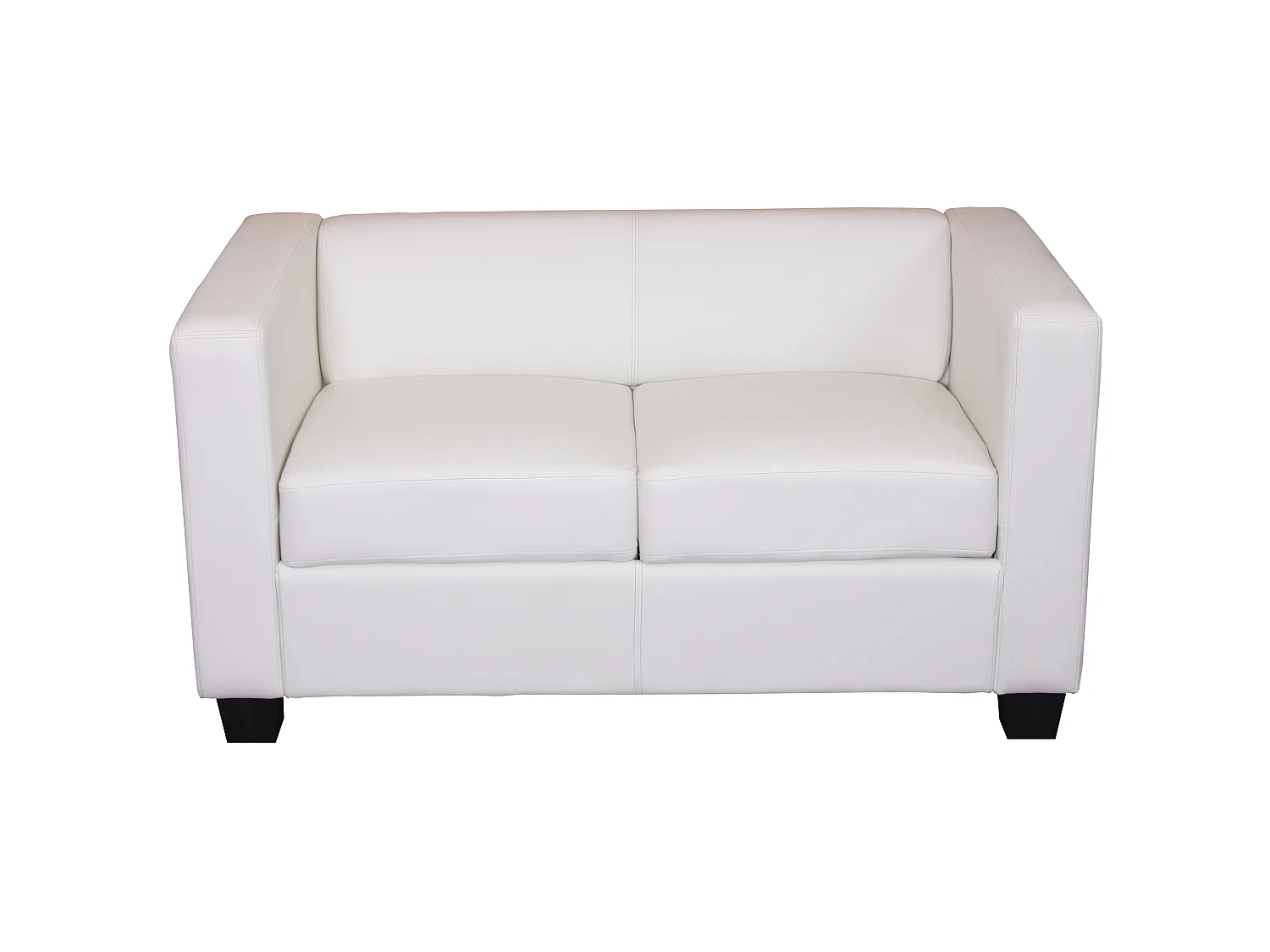 2er Sofa Lille, Kunstleder, weiß